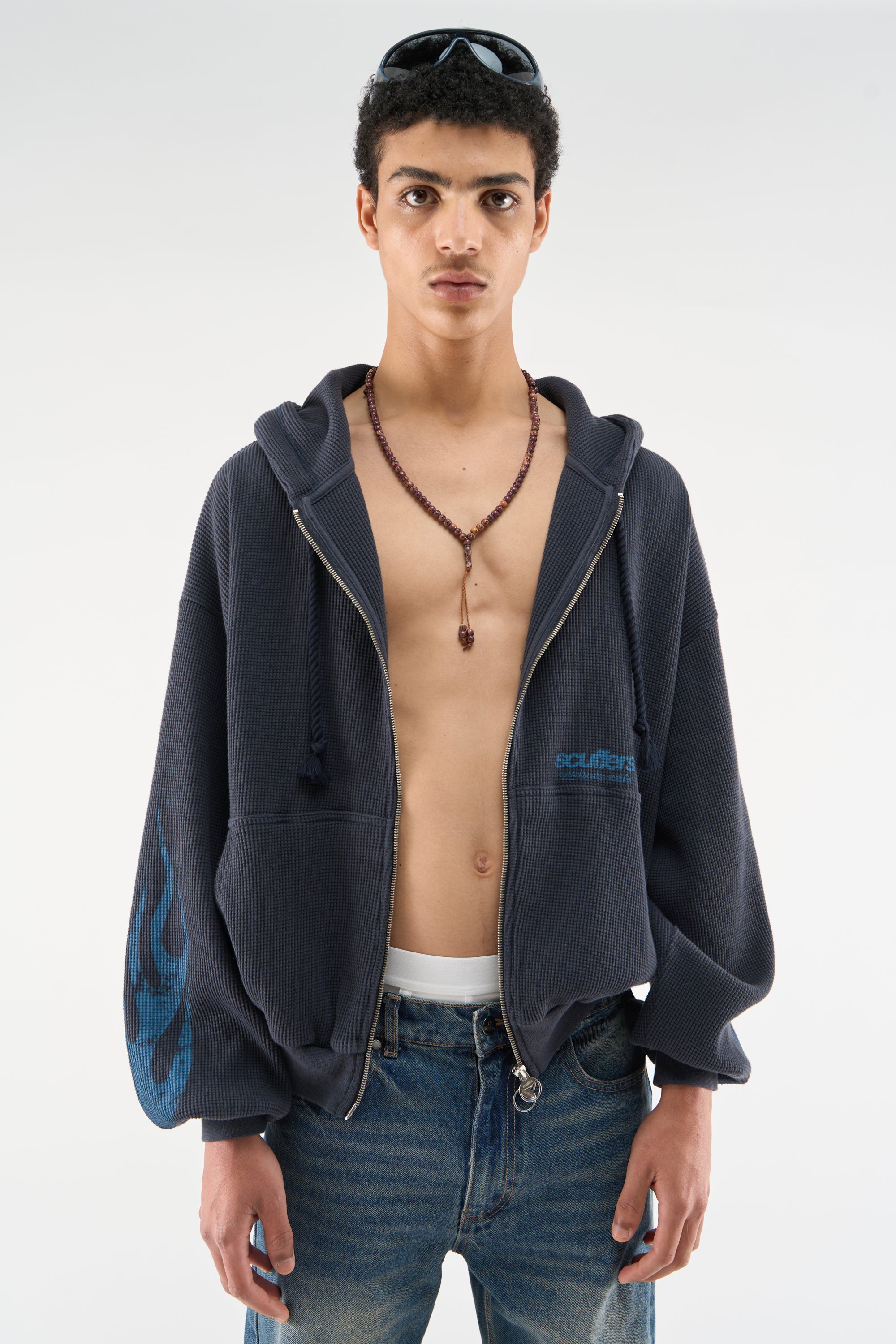 Flame Navy Zipper