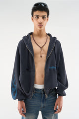 Flame Navy Zipper