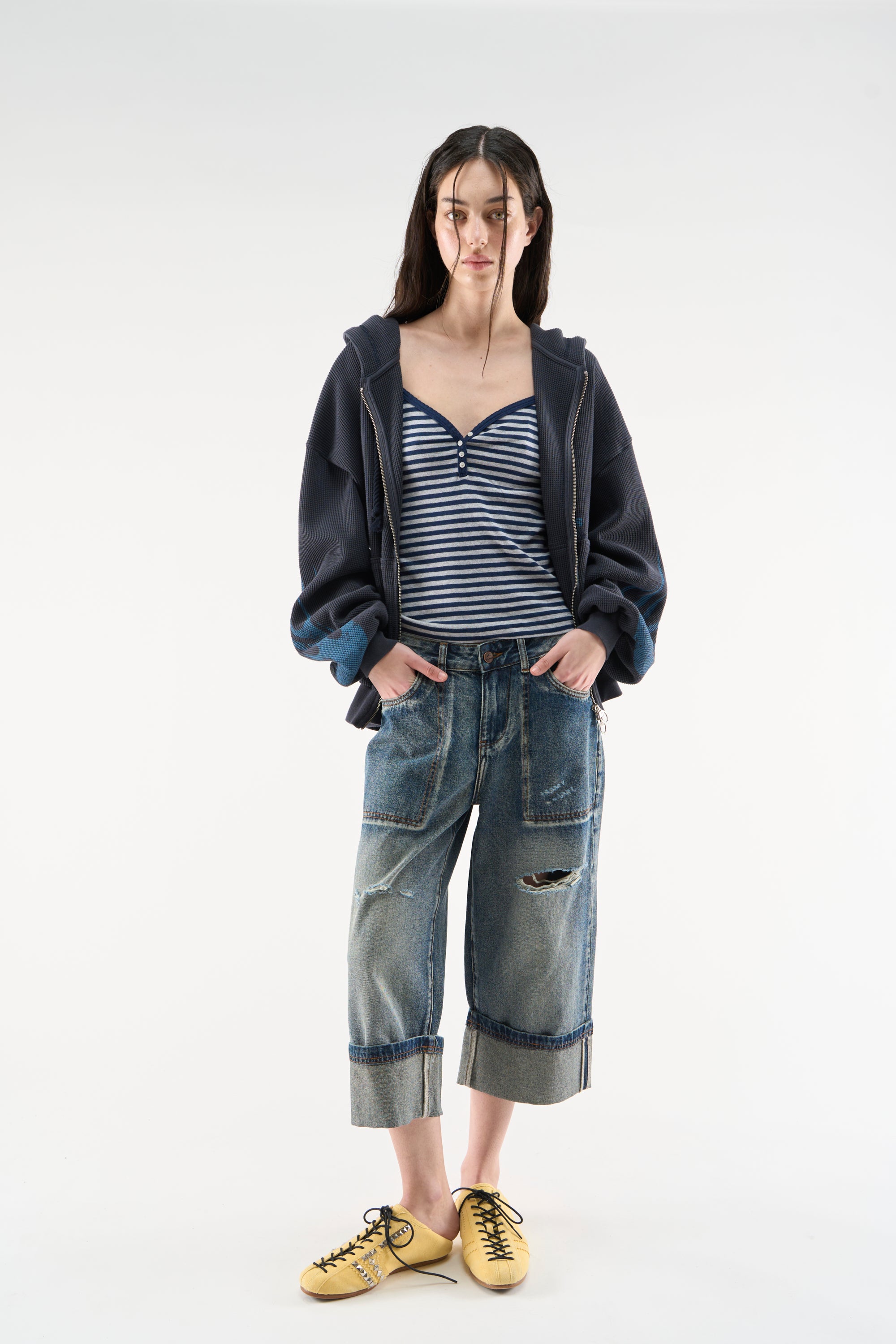Flame Navy Zipper