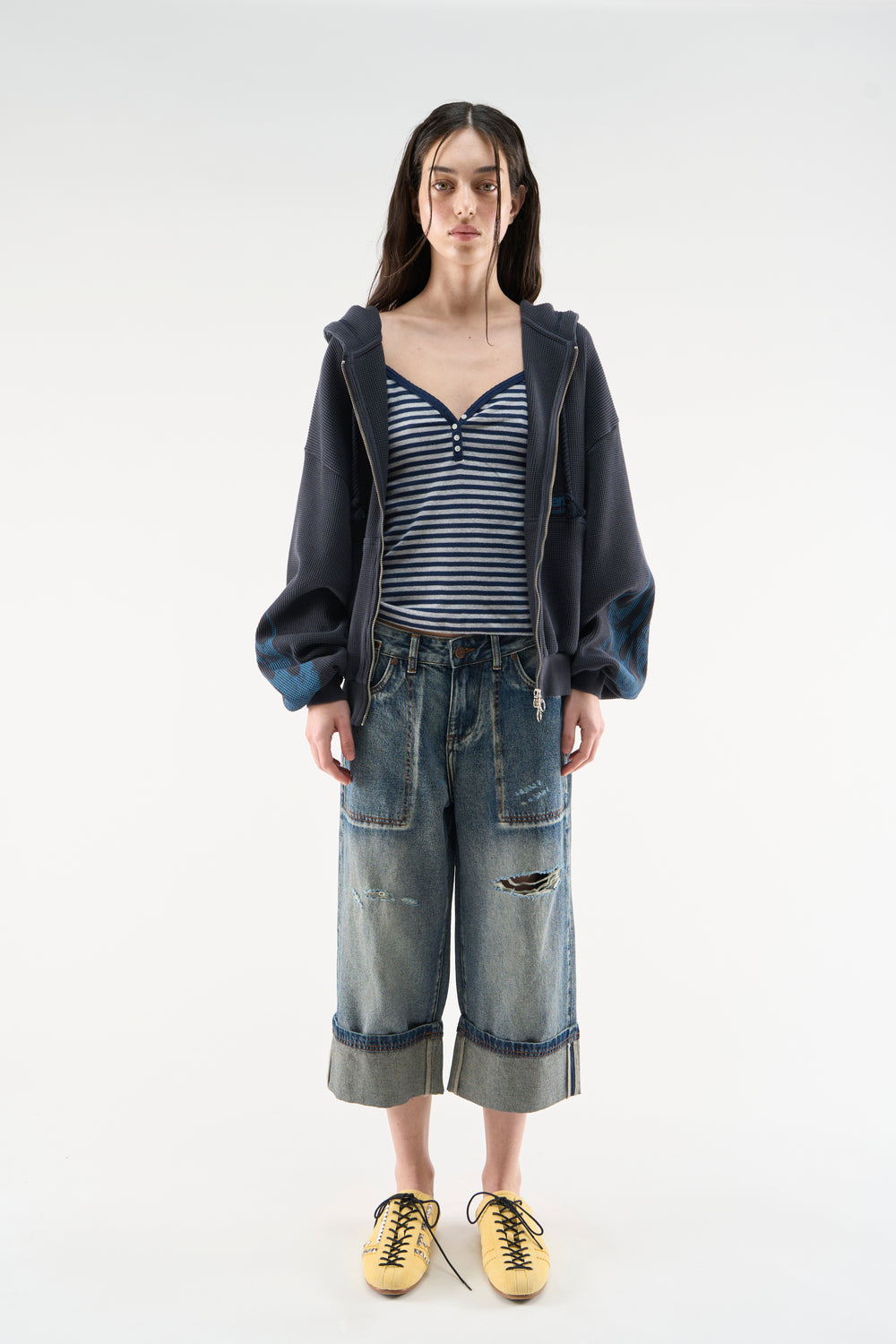 Flame Navy Zipper