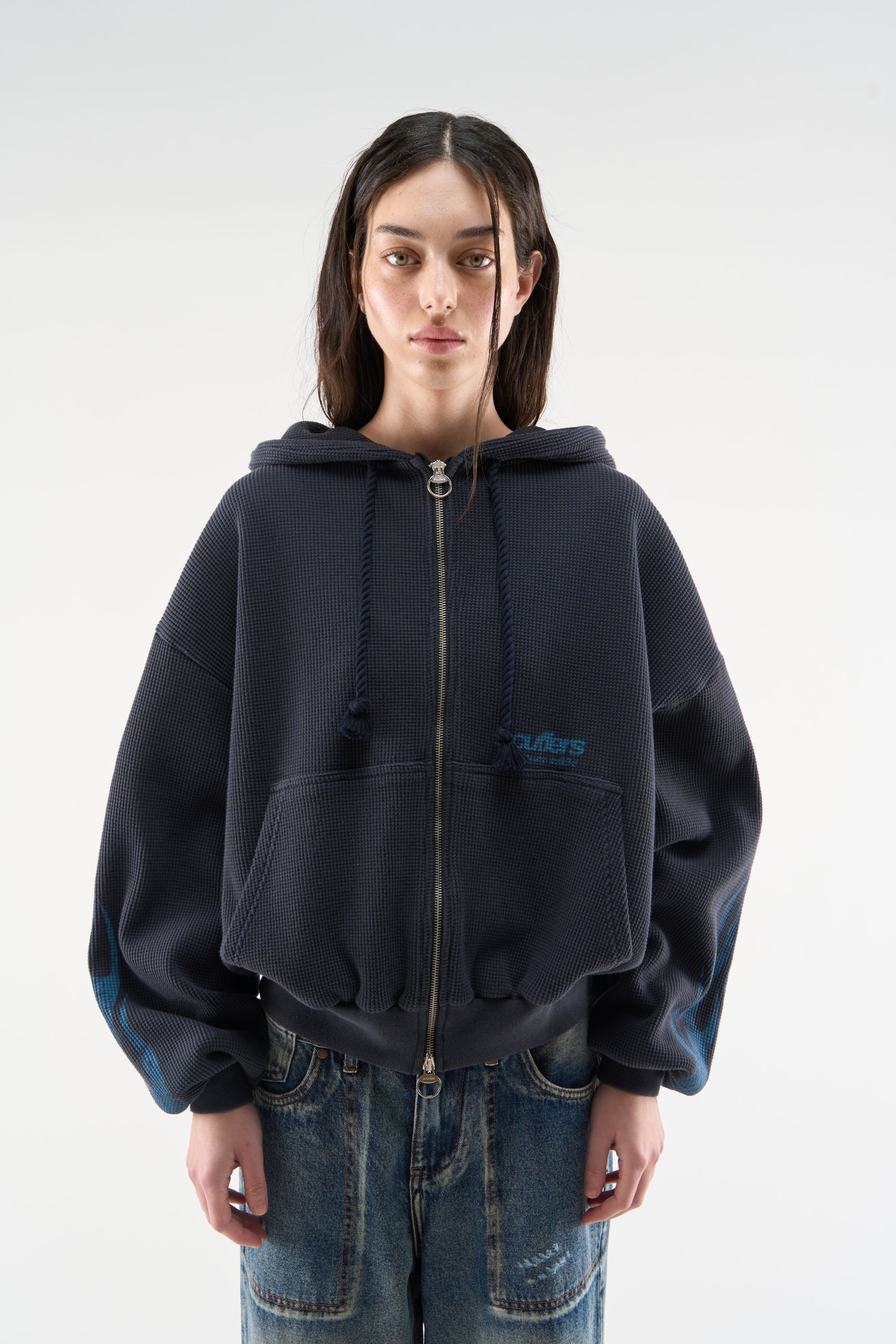 Flame Navy Zipper