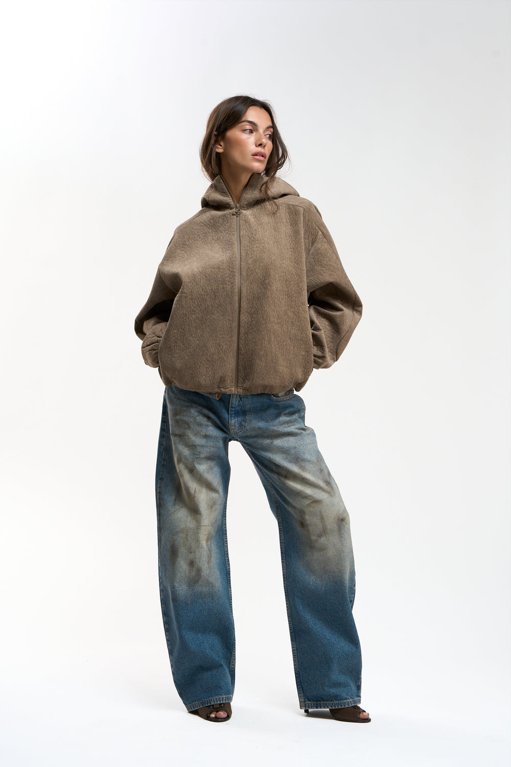 Tech Brown Fur Zip