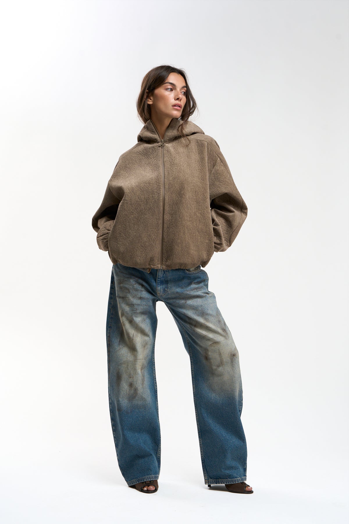 Tech Brown Fur Zip