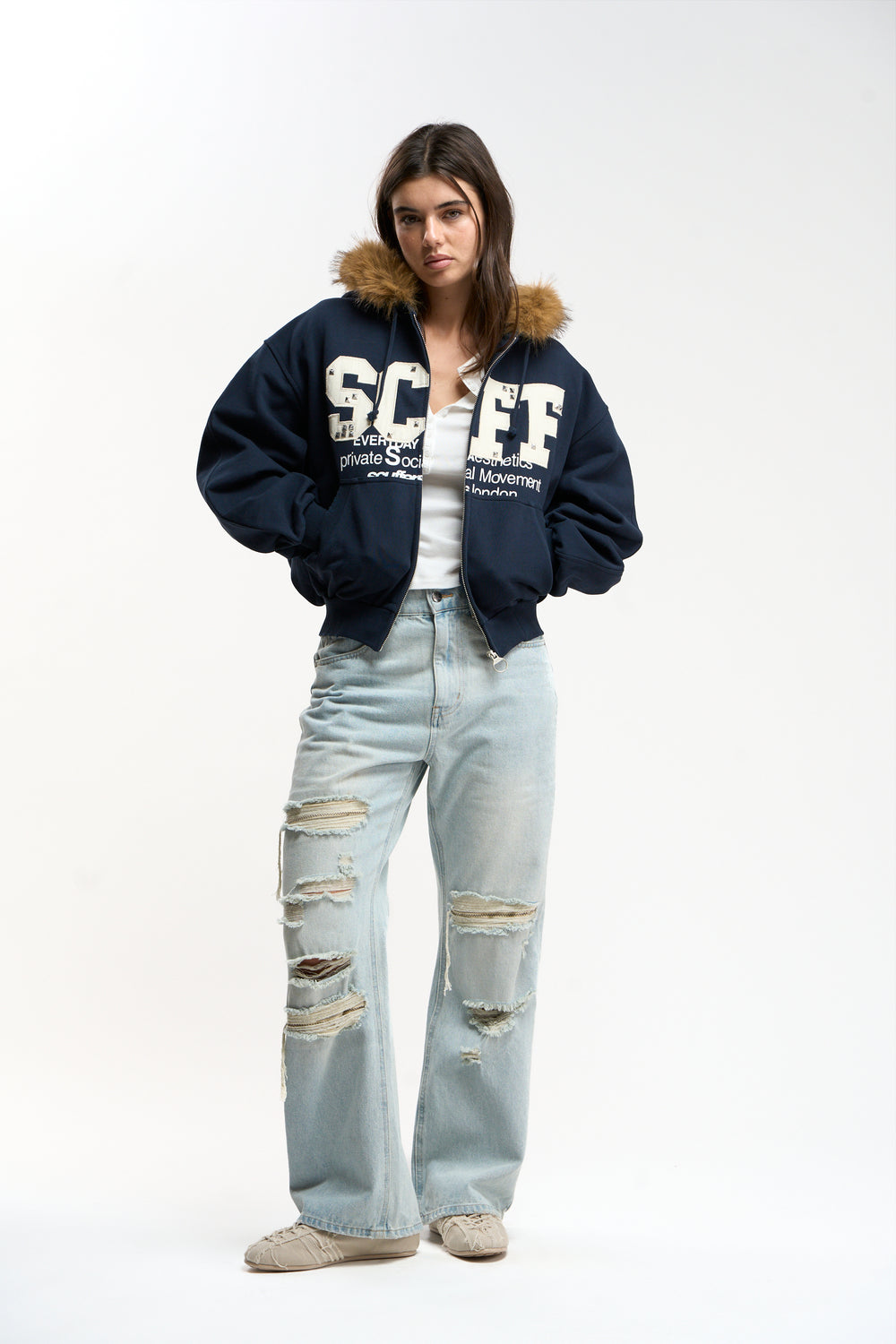 Track Navy Zipper