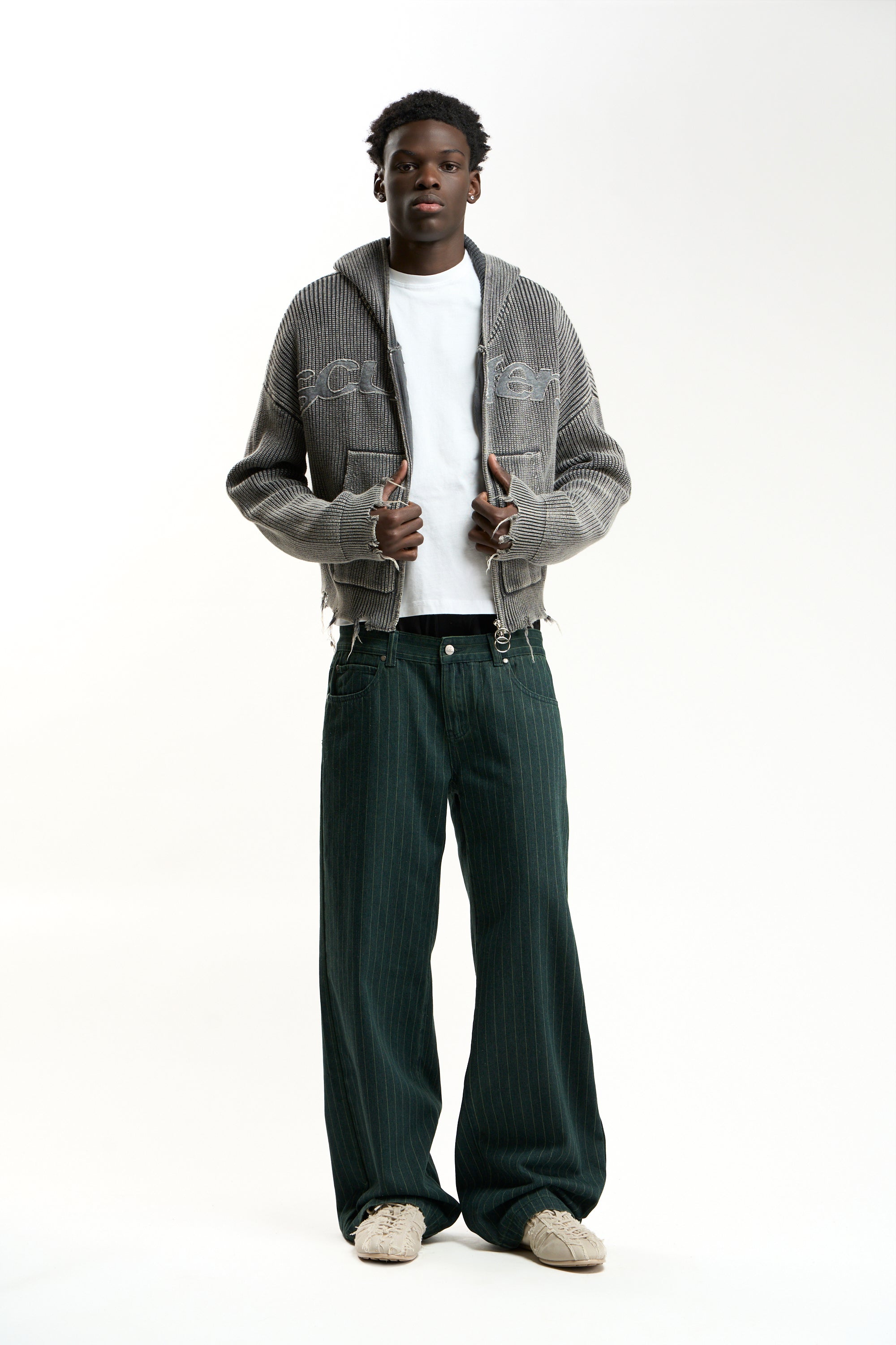 New Light Dark Buzz Knit Zipper
