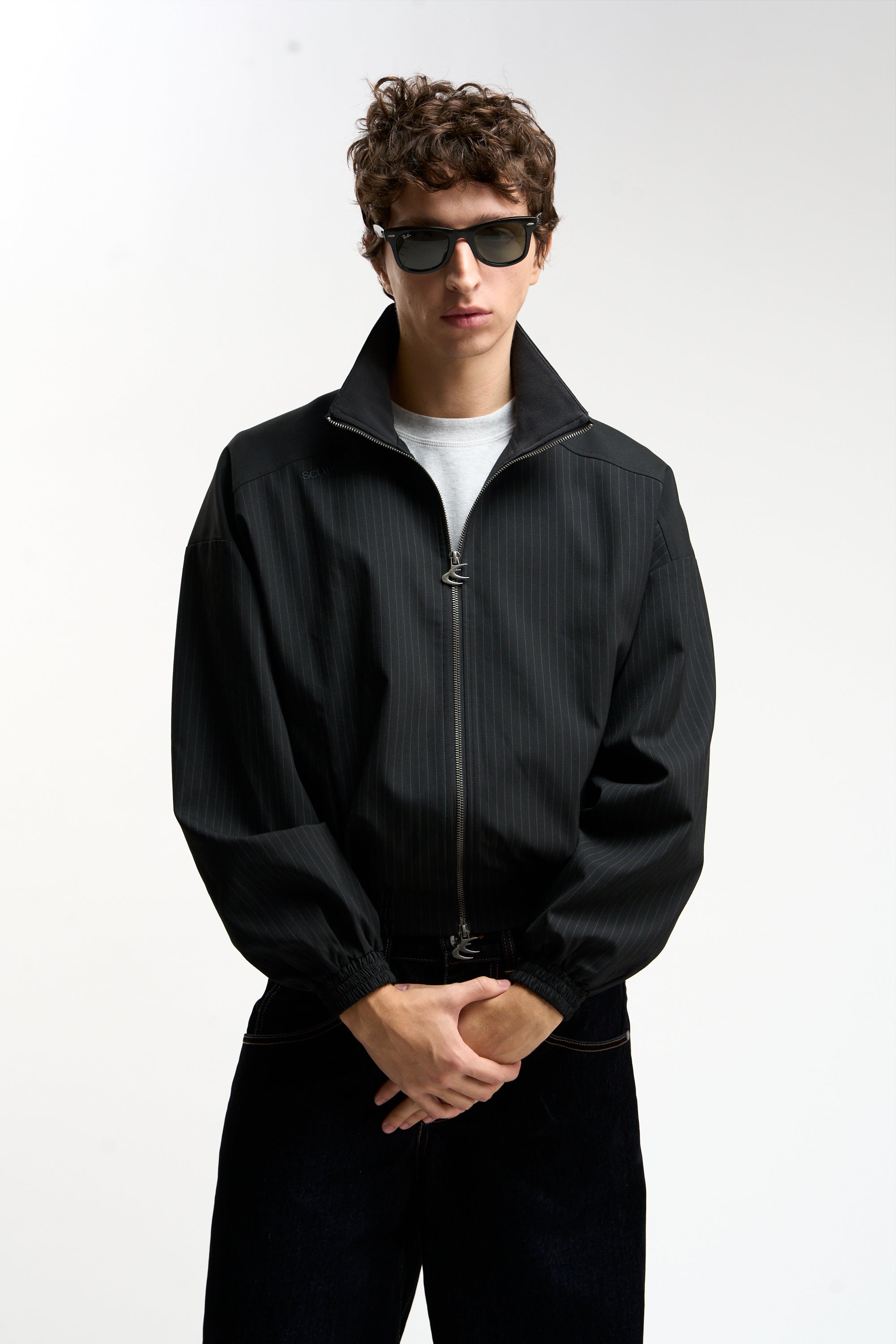 Nautica Black Pinstripe Jacket