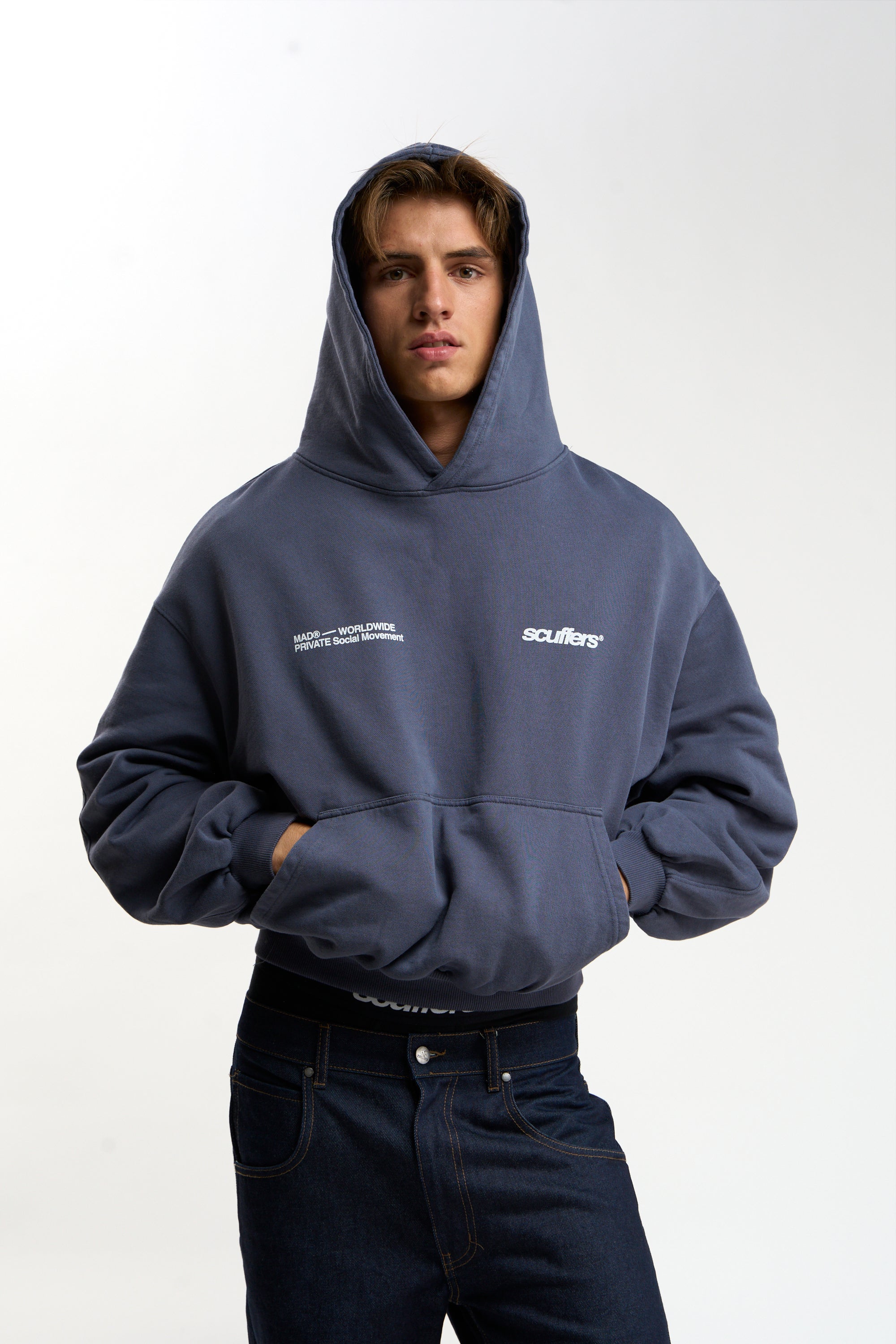 Worldwide Blue Hoodie - Oversized Hoodie | Scuffers