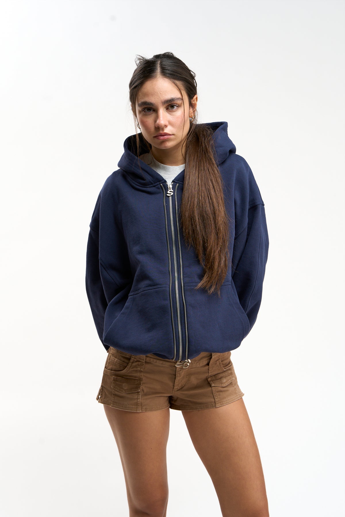 Steel Navy Zipper