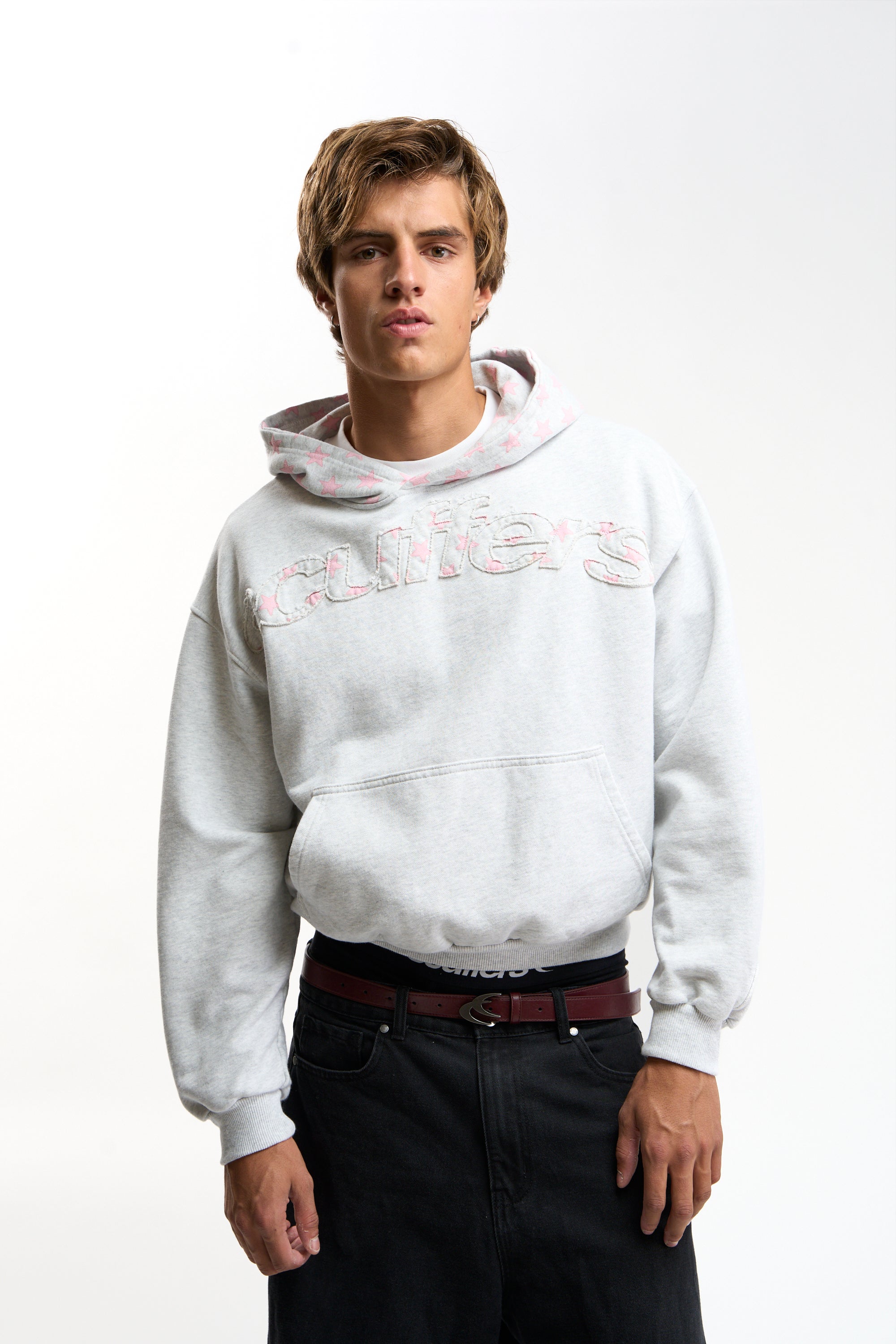 Raw Pop Grey Melange Hoodie