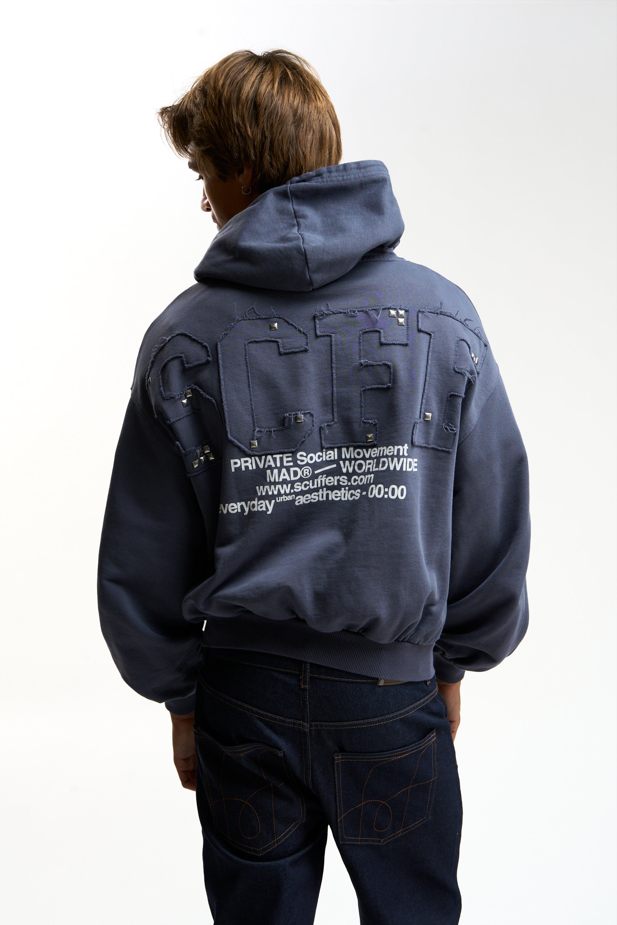 Worldwide Blue Hoodie - Oversized Hoodie | Scuffers