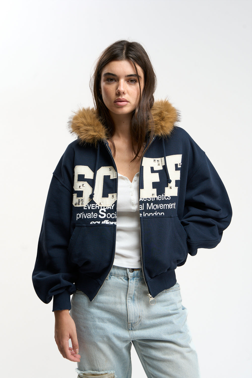 Track Navy Zipper