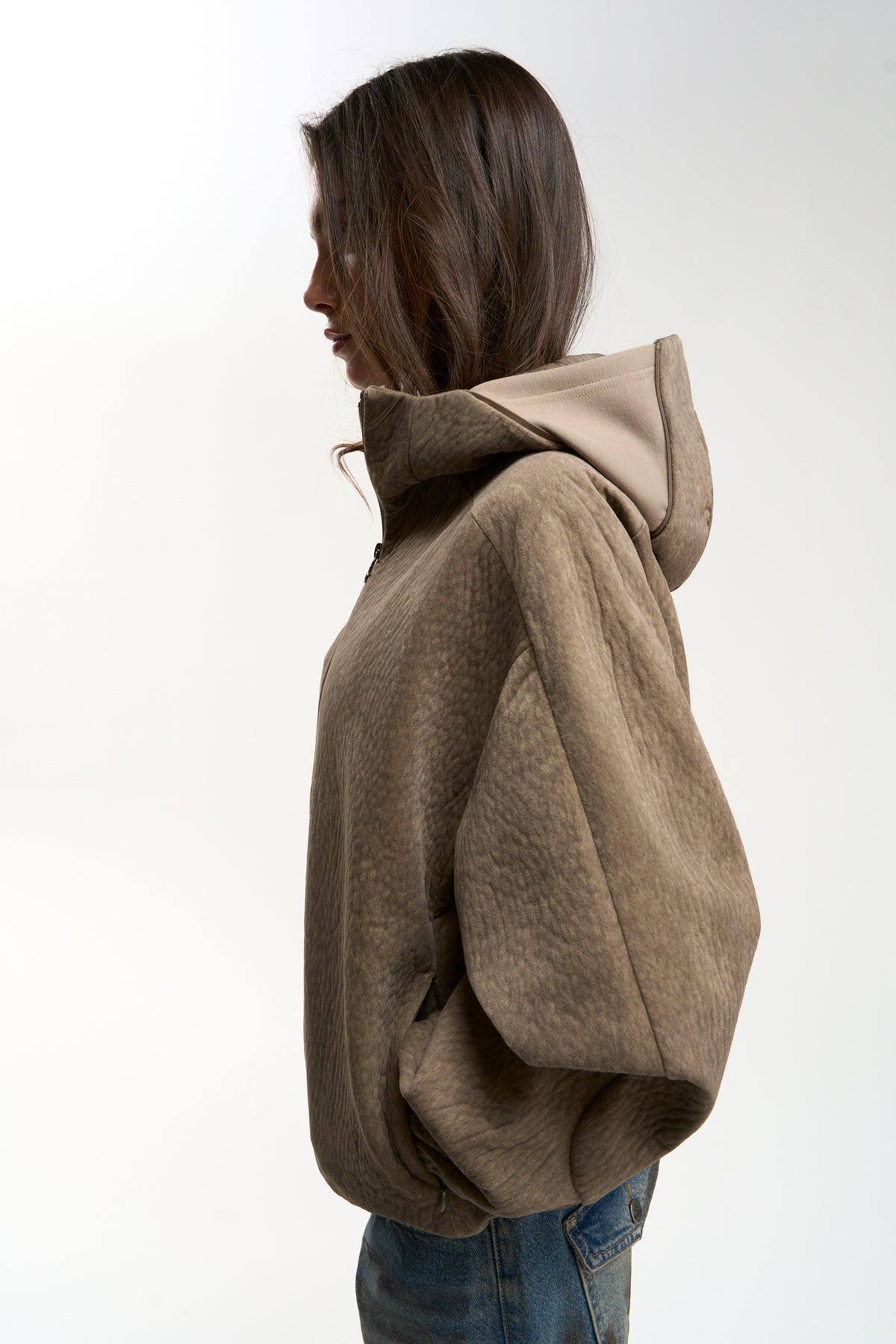 Tech Brown Fur Zip