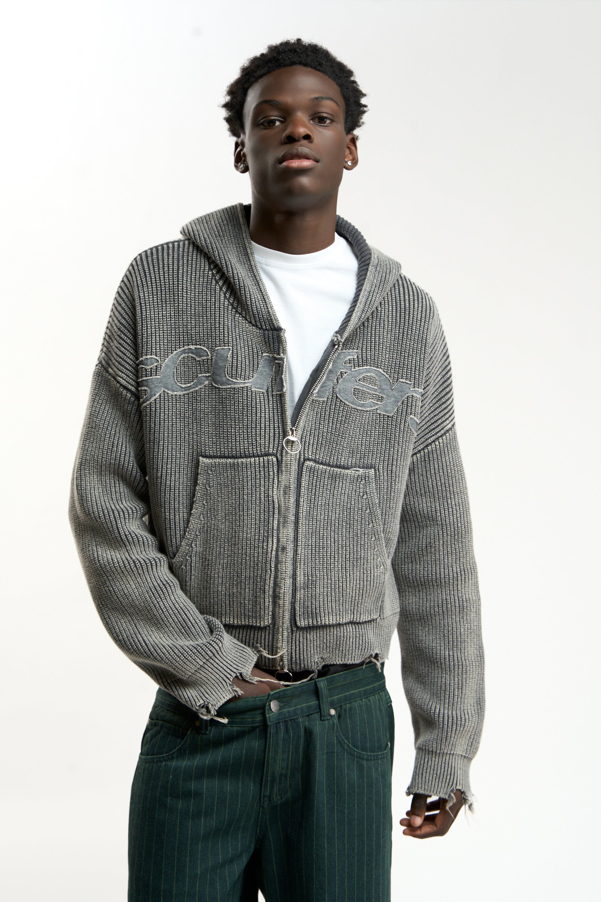 New Light Dark Buzz Knit Zipper