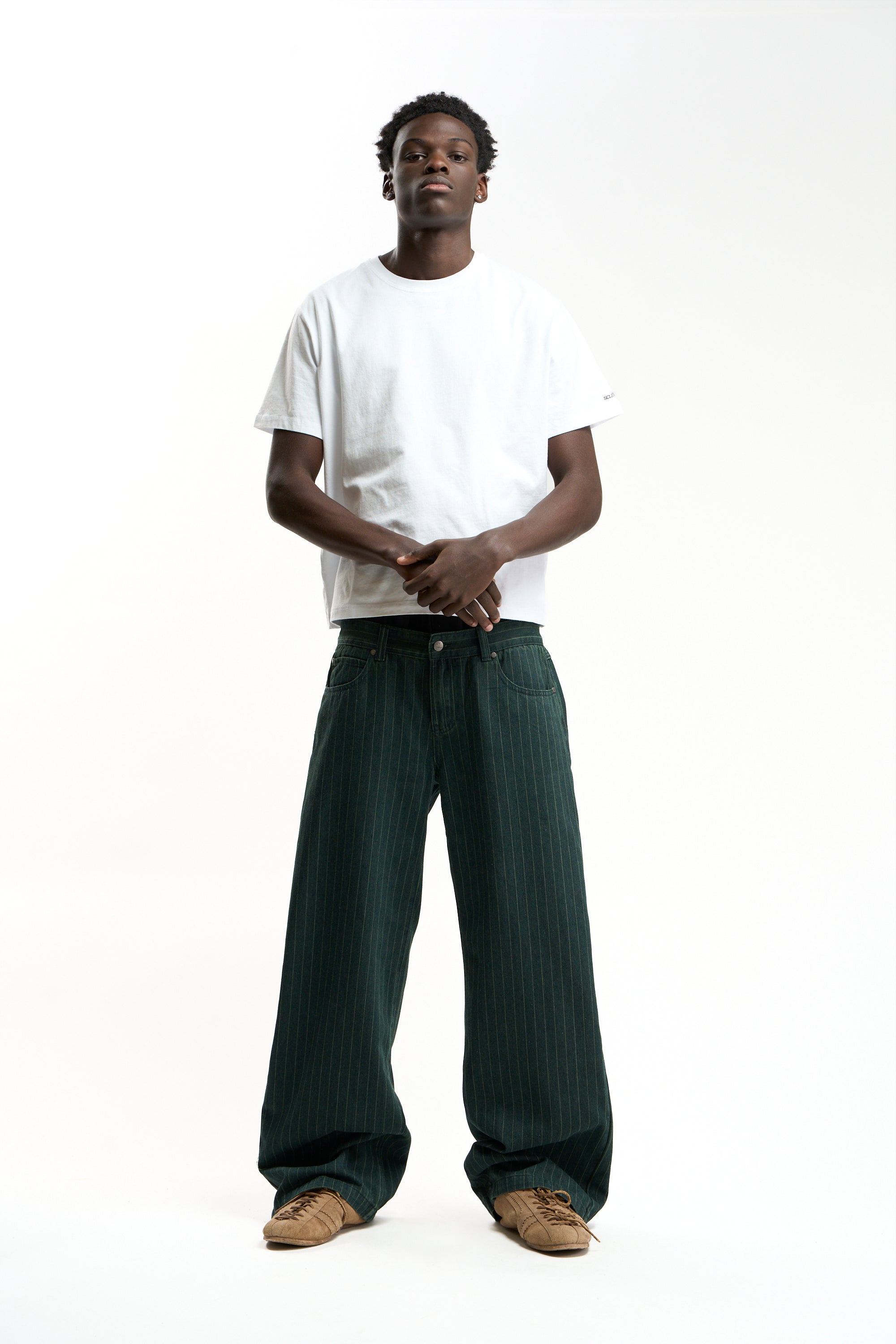 Pinstripe Carrie Green Pants