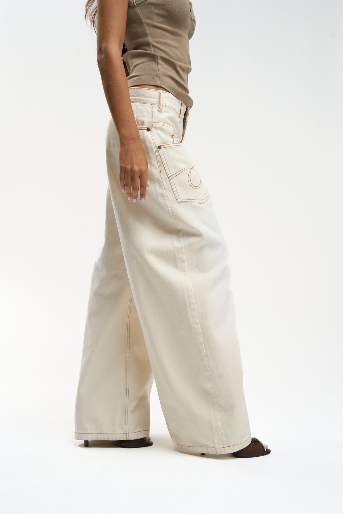 Check Ecru Pants
