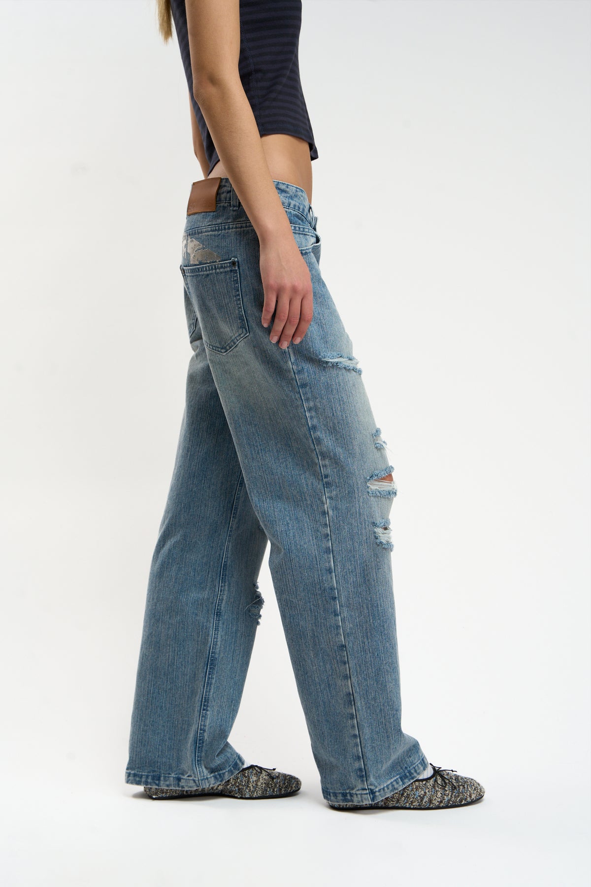 Metal Light Blue Pants