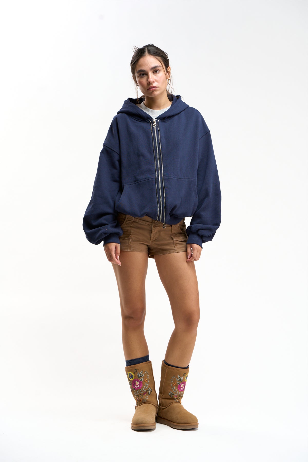 Steel Navy Zipper
