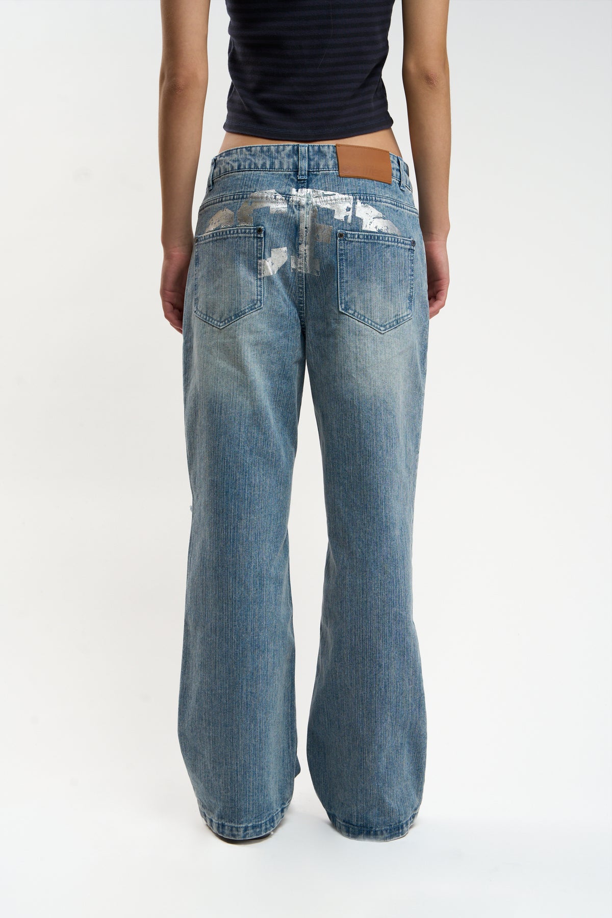 Metal Light Blue Pants