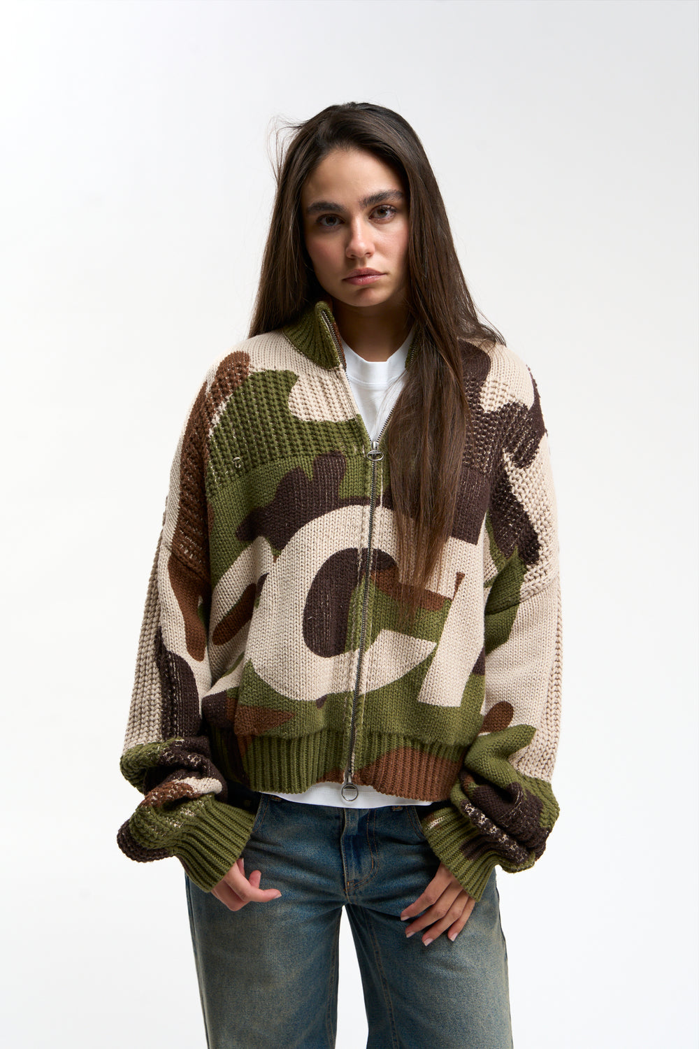 SCFF Camo Knit Zipper