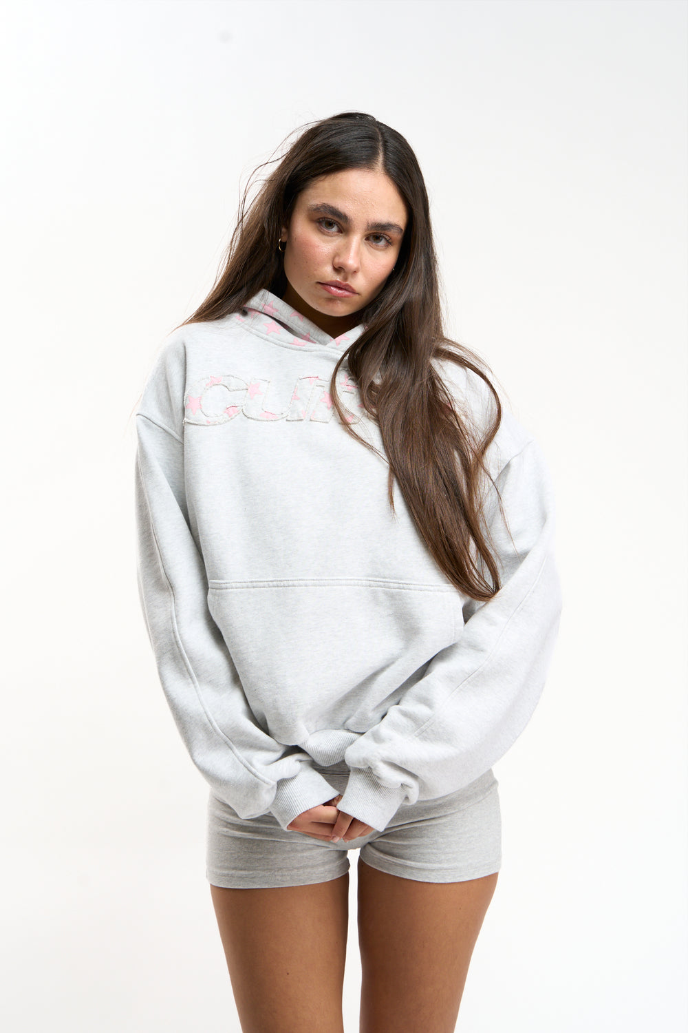 Raw Pop Grey Melange Hoodie