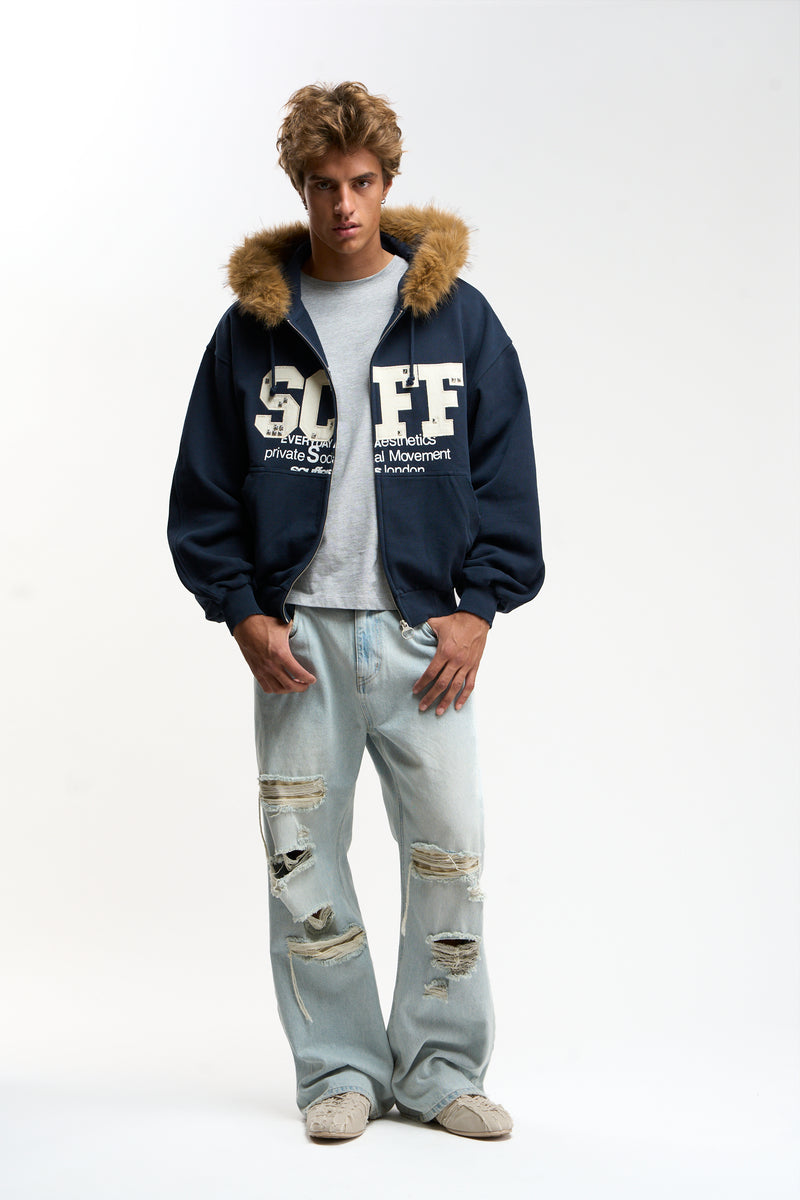 Track Navy Zipper
