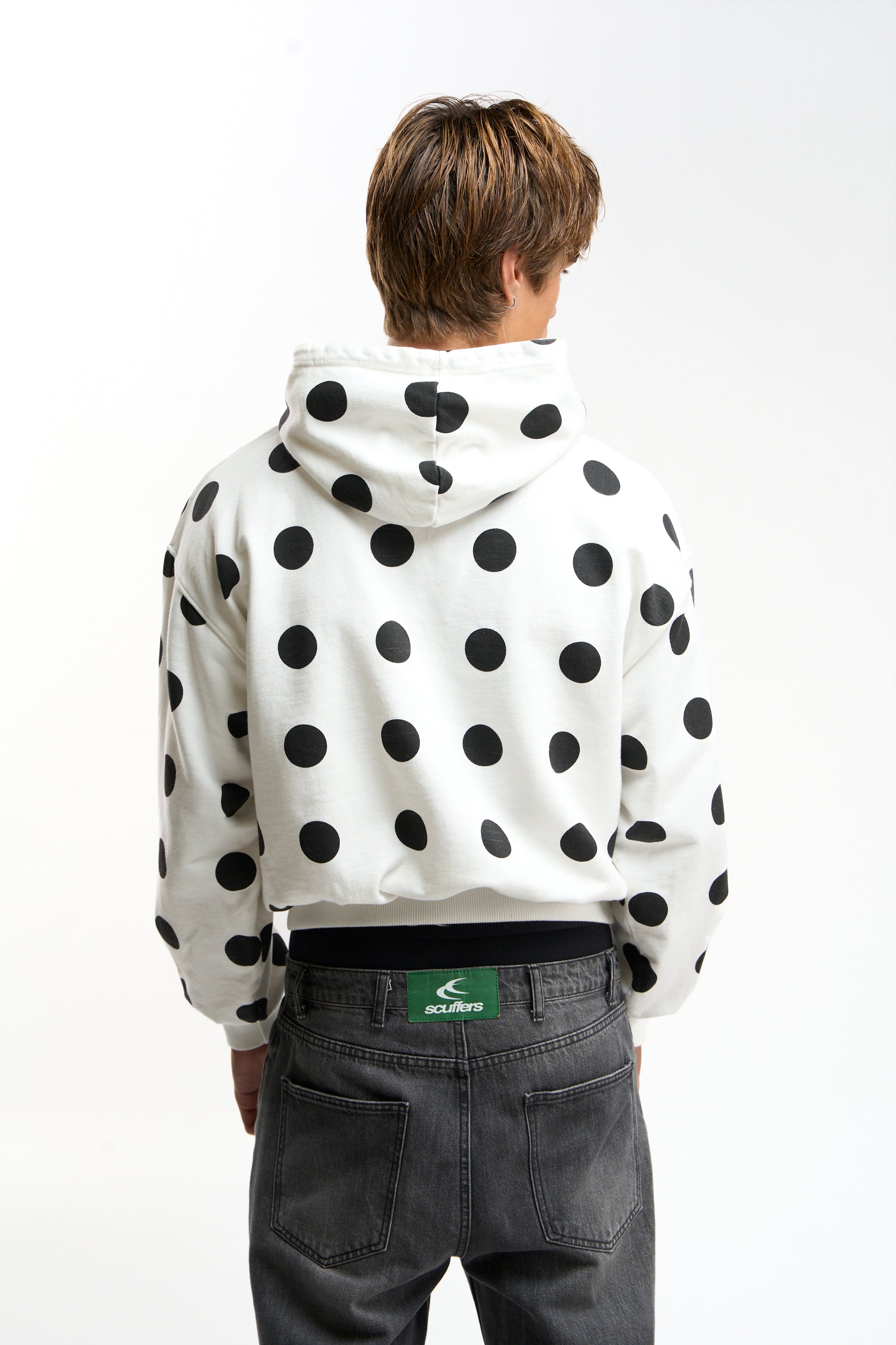 Raw Dots White Hoodie