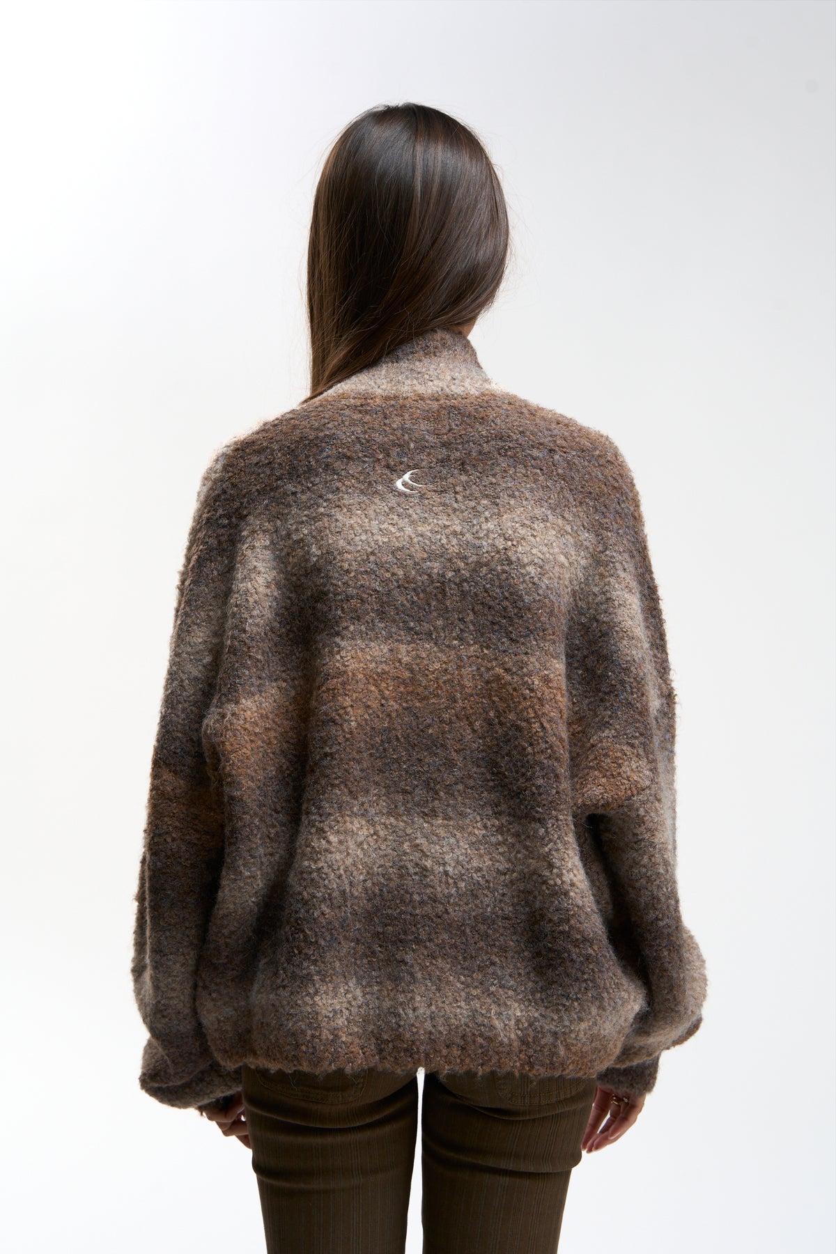Delorette Brown Knit Zipper