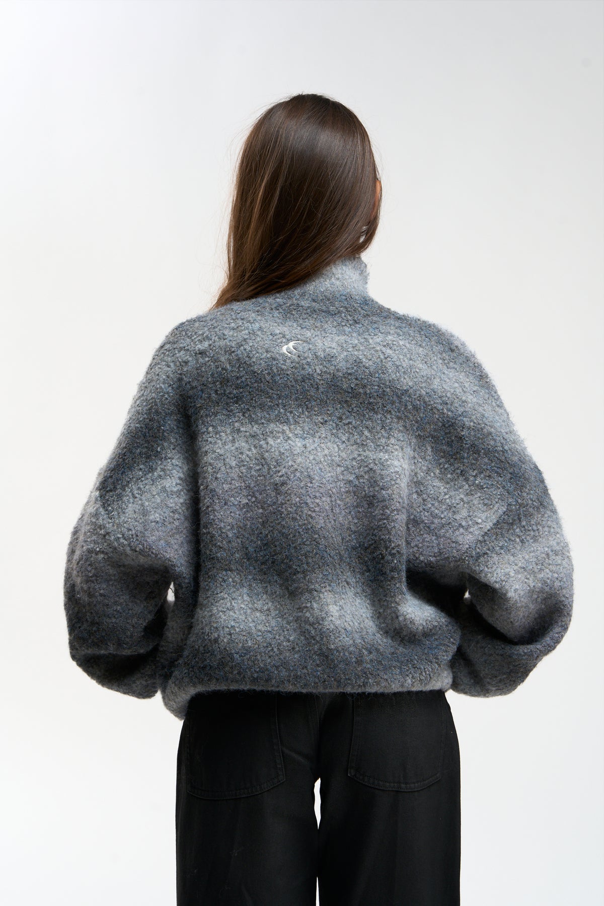 Delorette Grey Knit Zipper