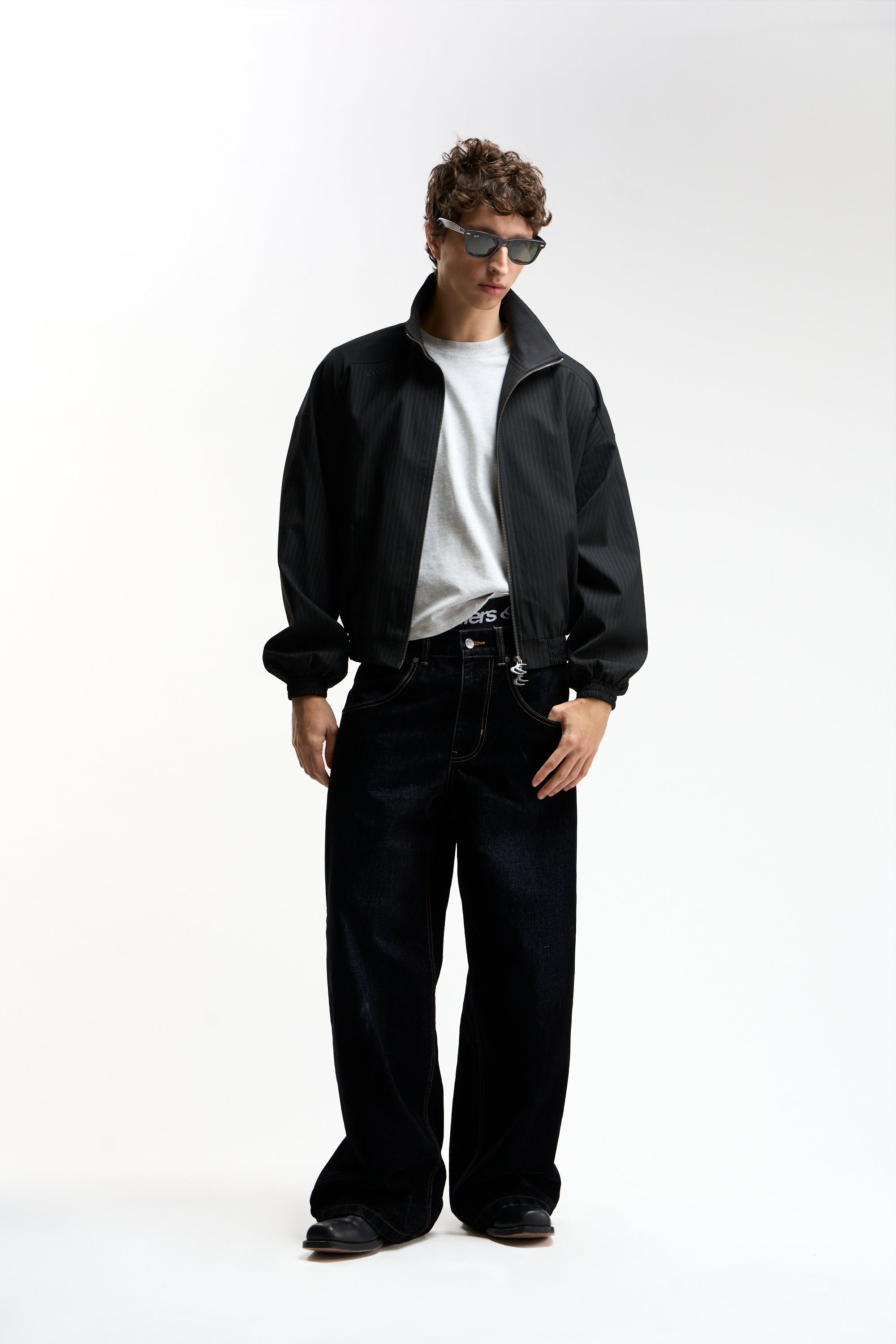 Nautica Black Pinstripe Jacket