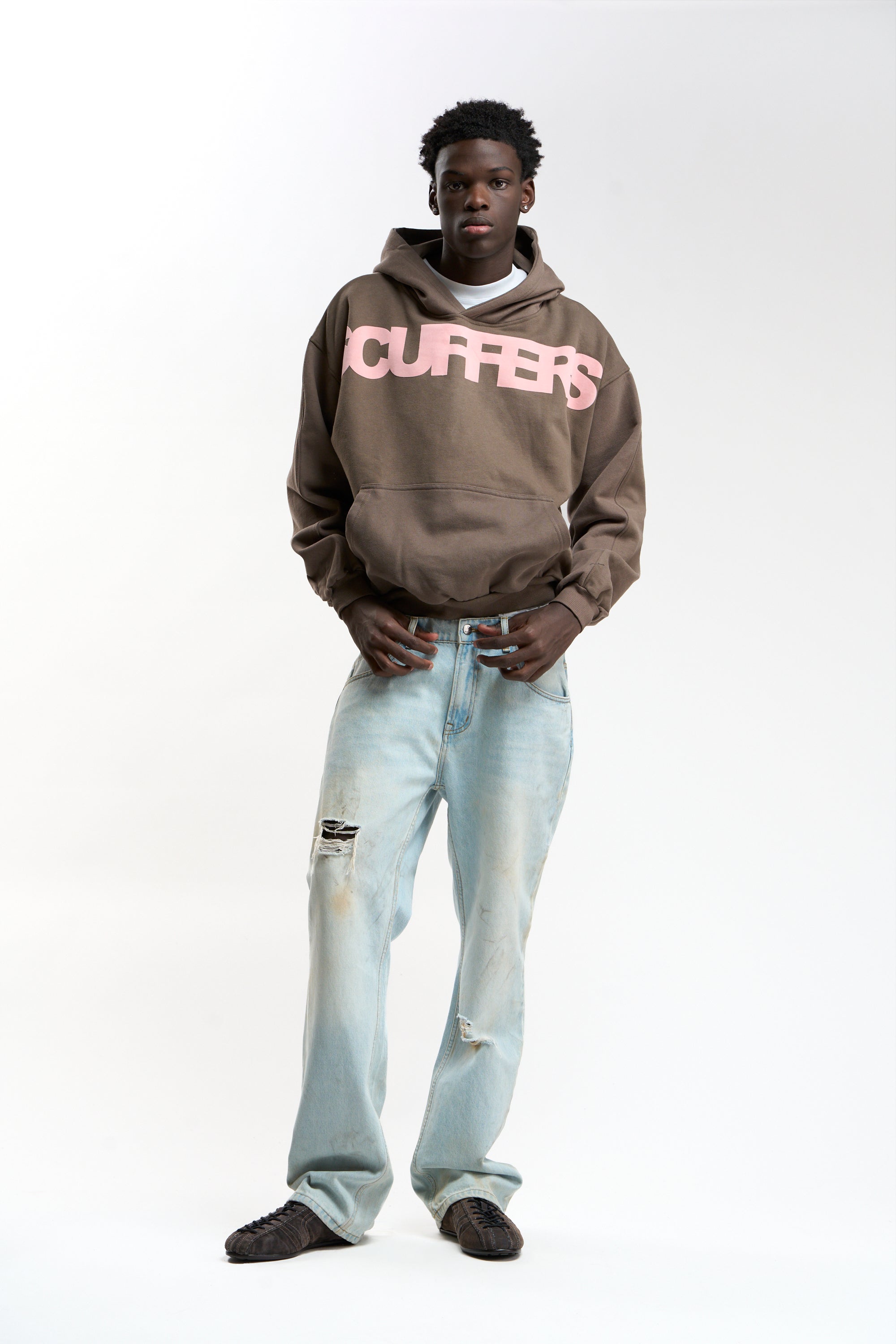 Flock Brown Hoodie - Oversized Hoodie | Scuffers