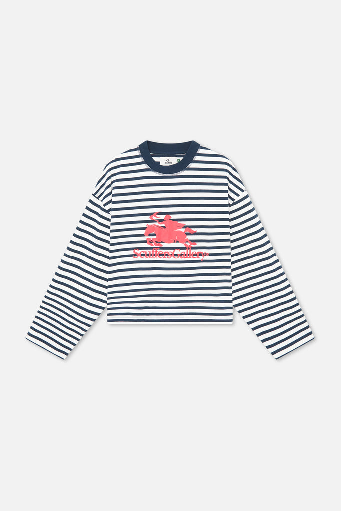 Emblem Striped Navy Longsleeve