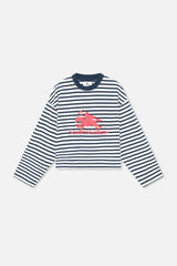 Emblem Striped Navy Longsleeve