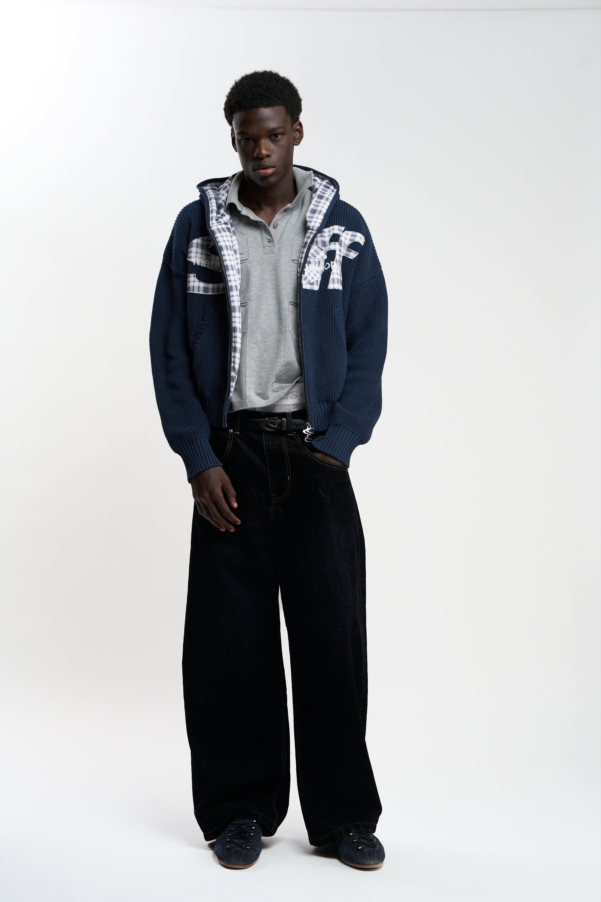 k*様 scuffers ニットパーカー ネイビー XS Brooks Navy Knit Zipper – Scuffers