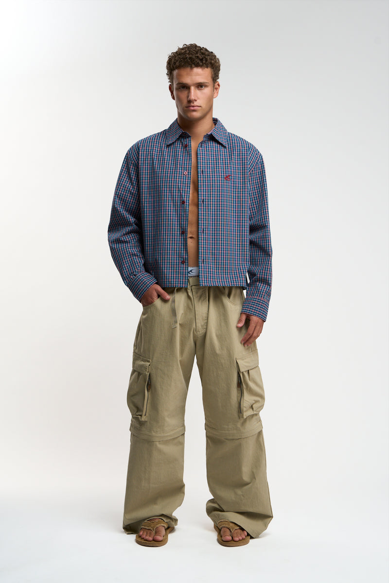 Bromantical Navy Checkered Shirt