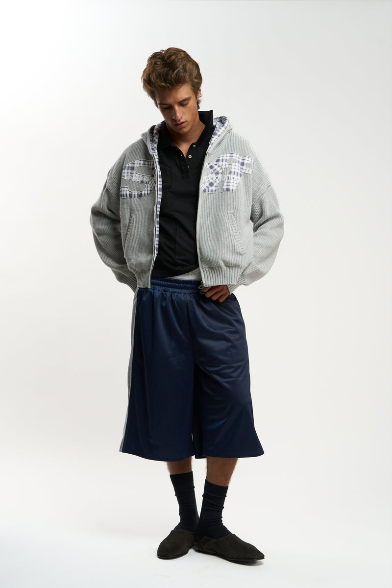 Brooks Grey Zipper Knit