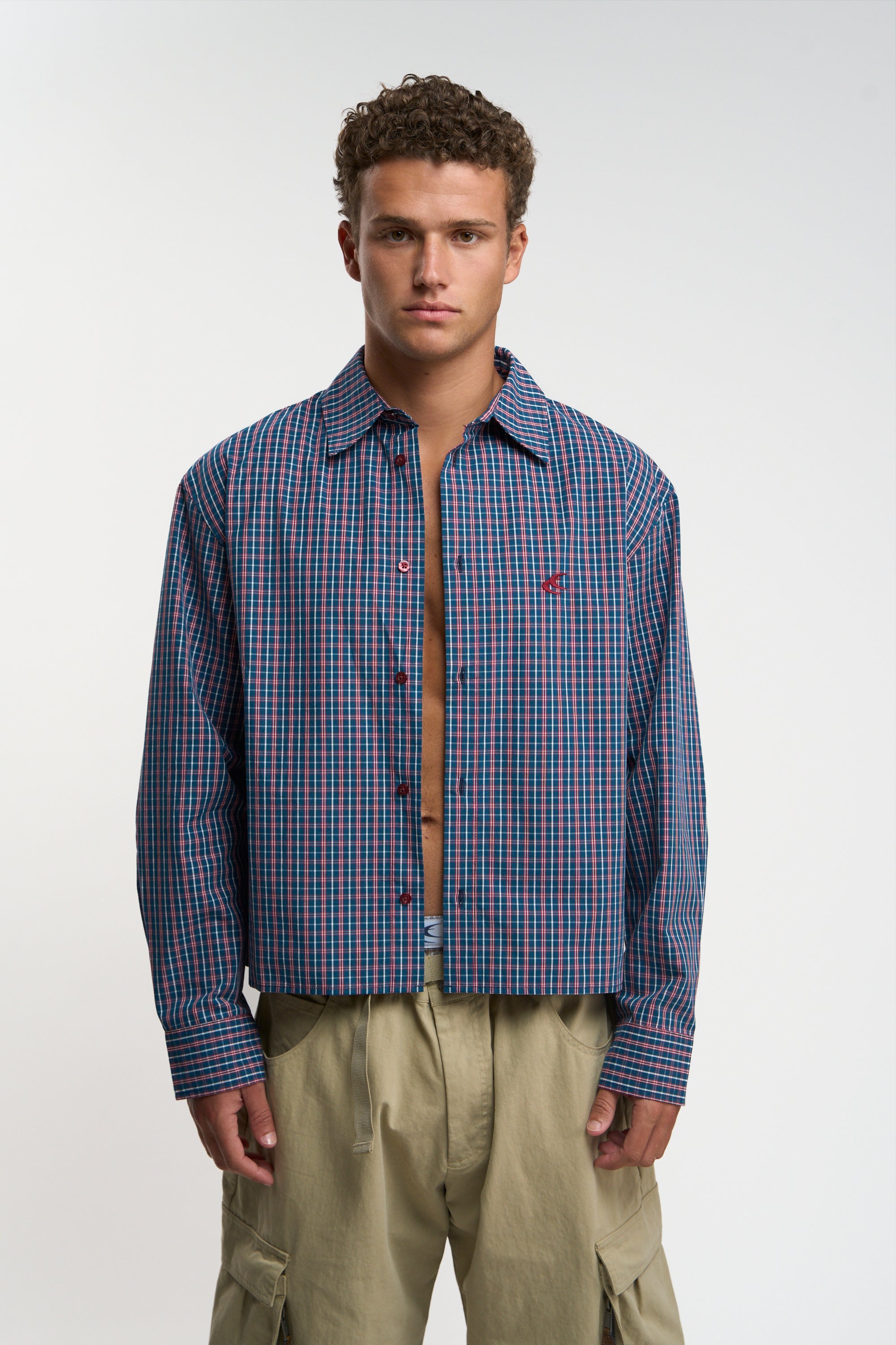 Bromantical Navy Checkered Shirt