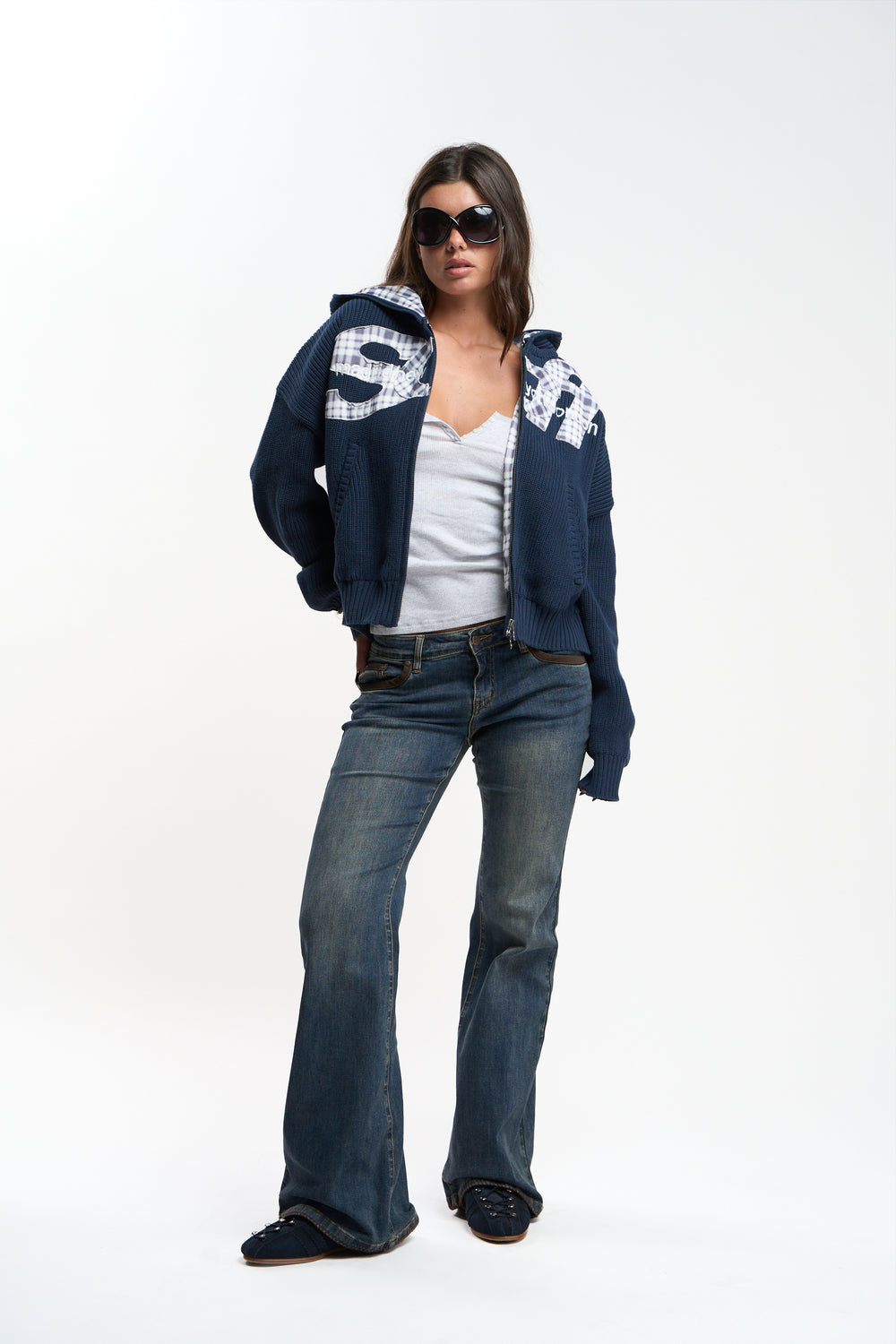Brooks Navy Zipper Knit