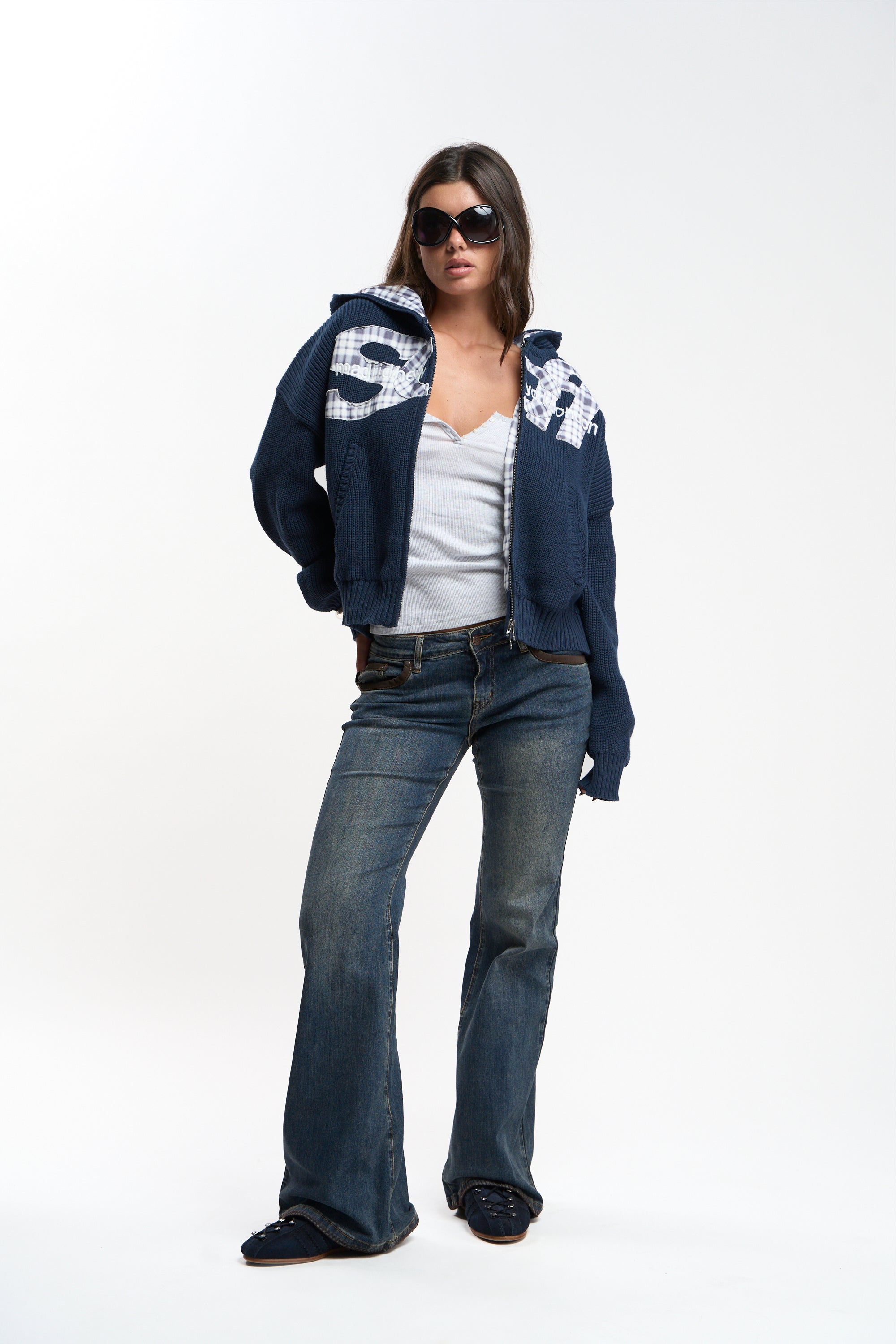 Brooks Navy Zipper Knit