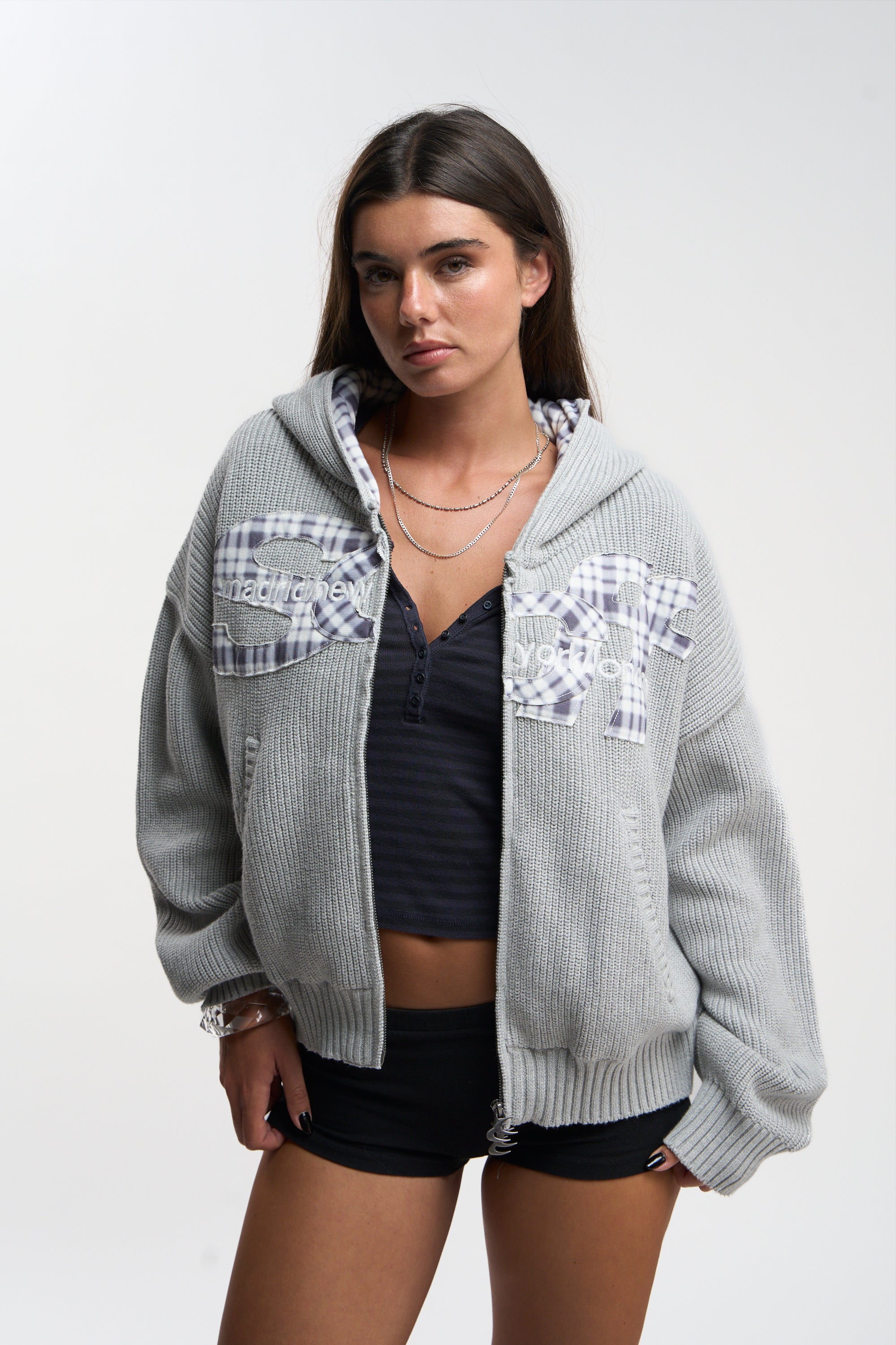 Brooks Grey Zipper Knit