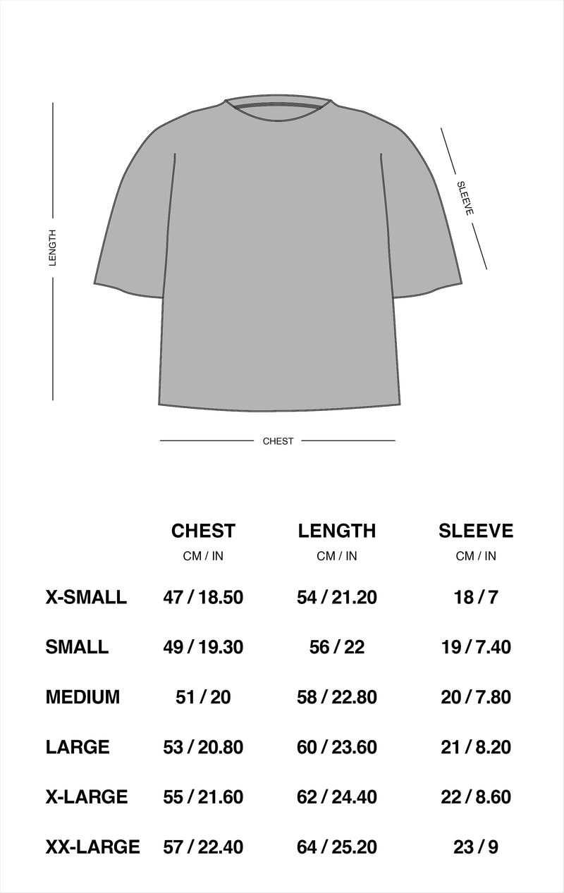 Guía de tallas oficial de Scuffers para Real Flower Burgundy Fitted T-Shirt