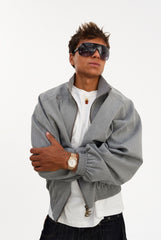 Nautica Grey Pinstripe Jacket