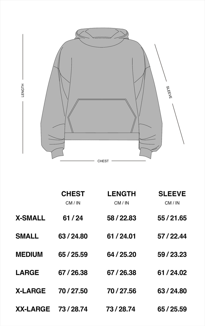 Guía de tallas oficial de Scuffers para Tijuana Brown Hoodie