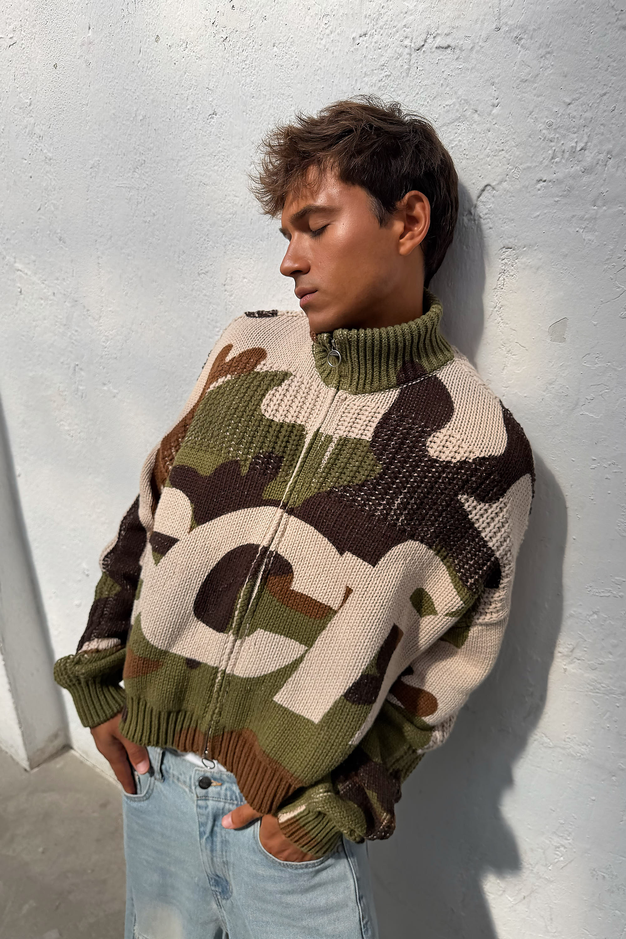 SCFF Camo Knit Zipper