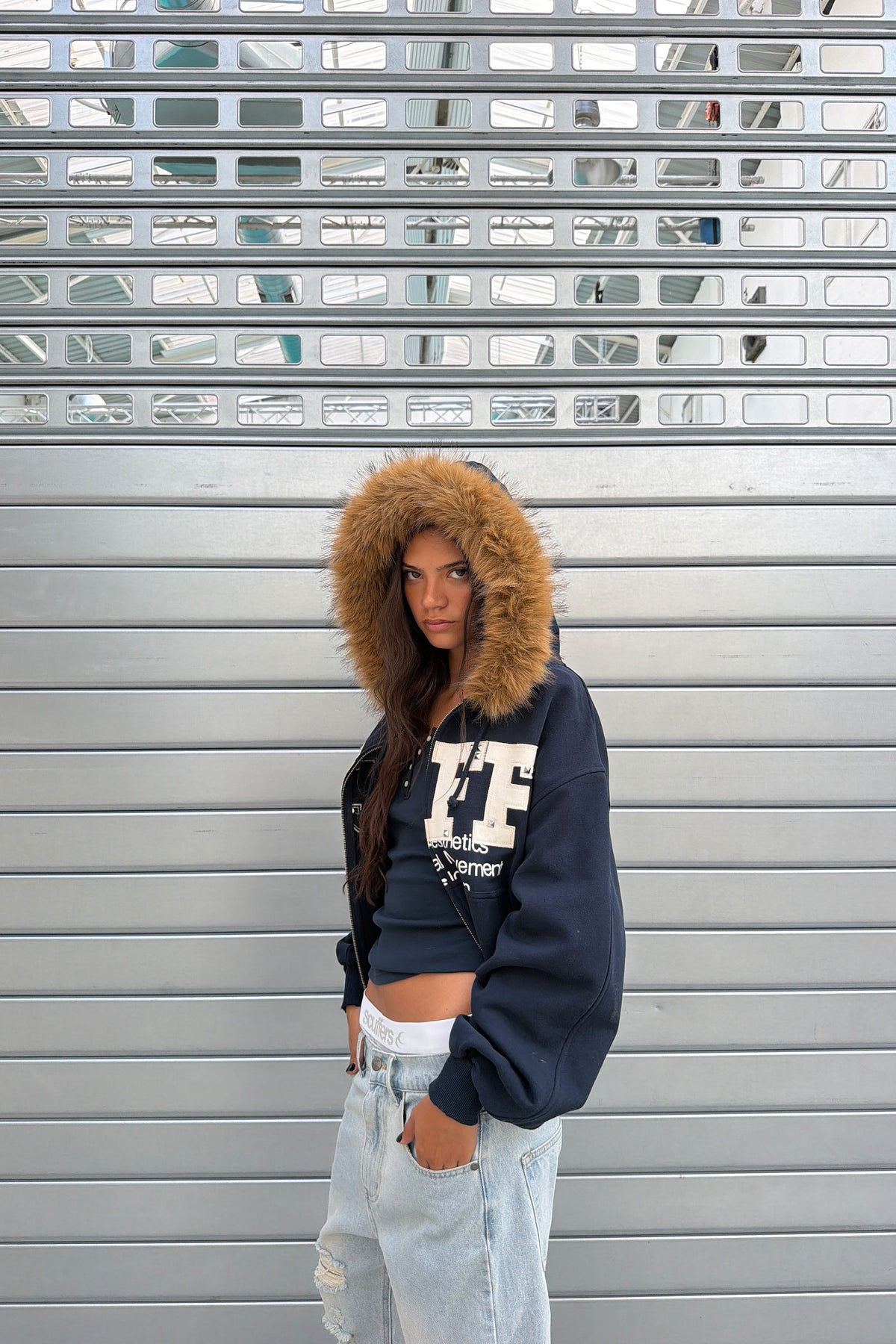 Track Navy Zipper