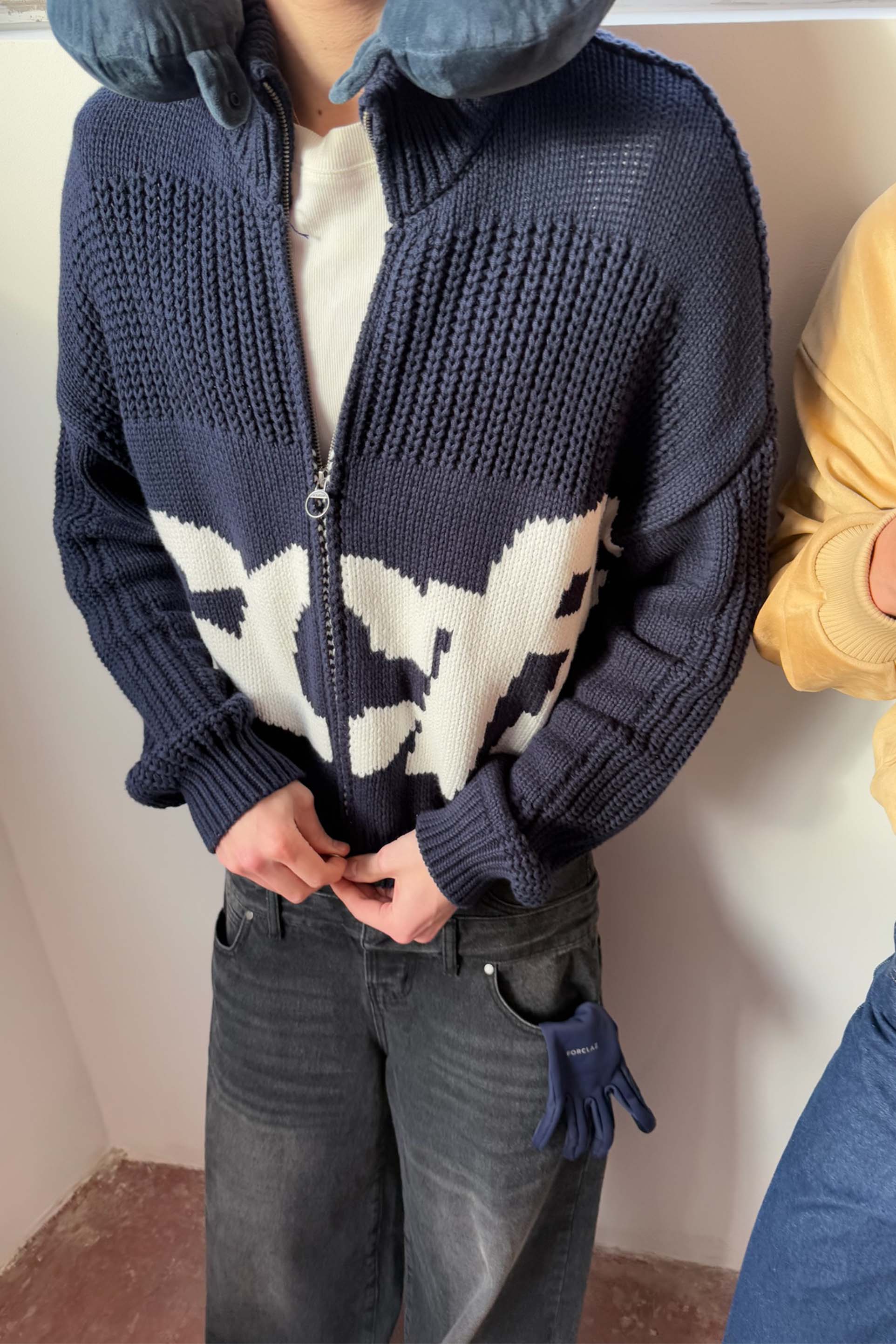 Scff Navy Knit Zipper – Scuffers