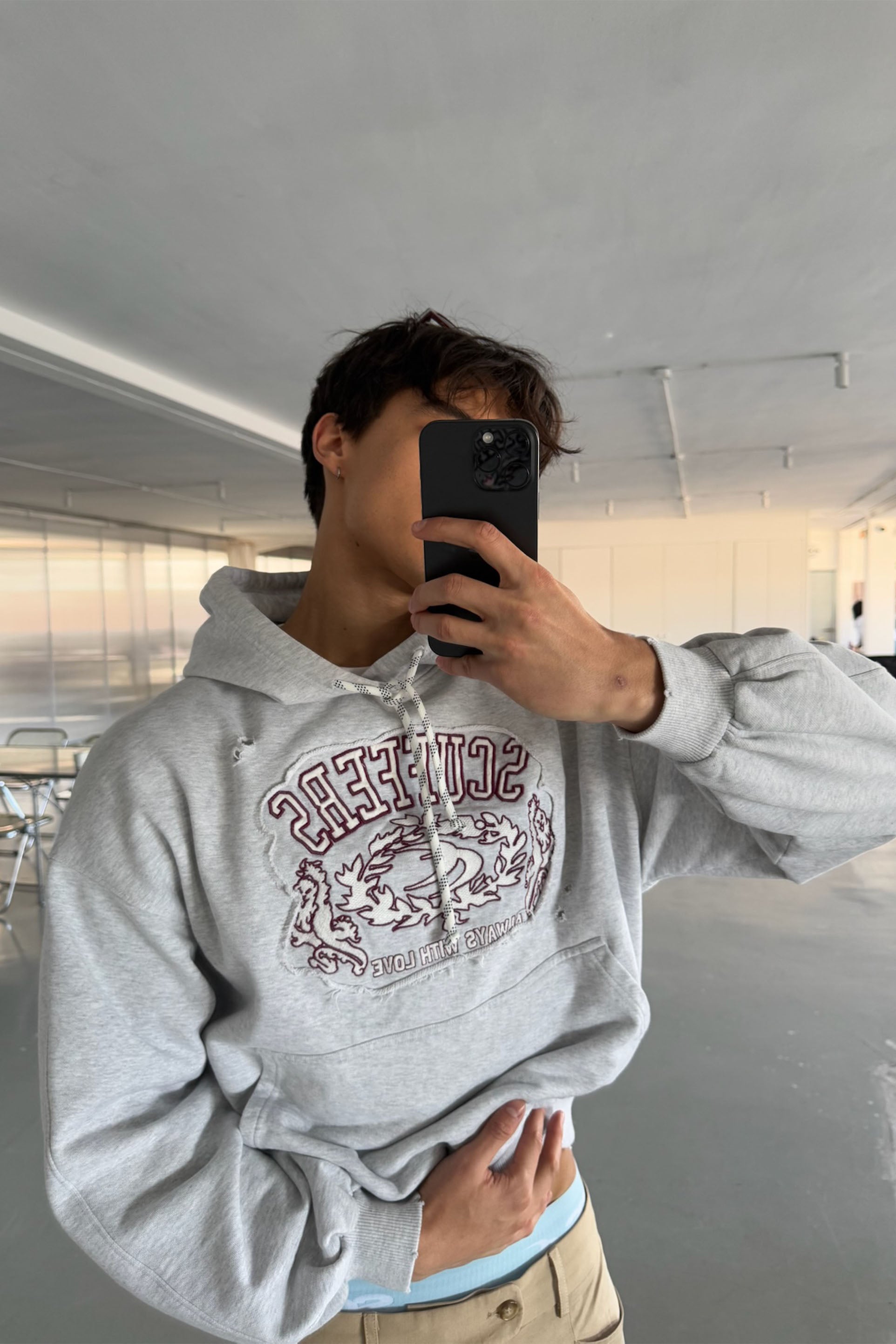 Eu Grey Melange Hoodie