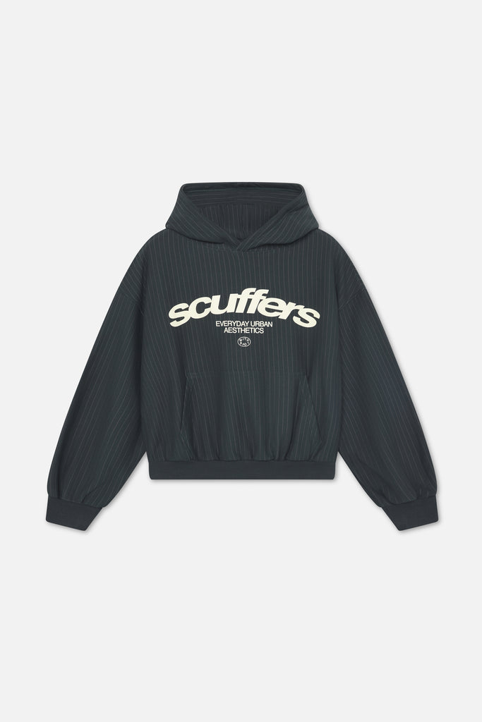 Iconic Dark Green Pinstripe Hoodie – Scuffers