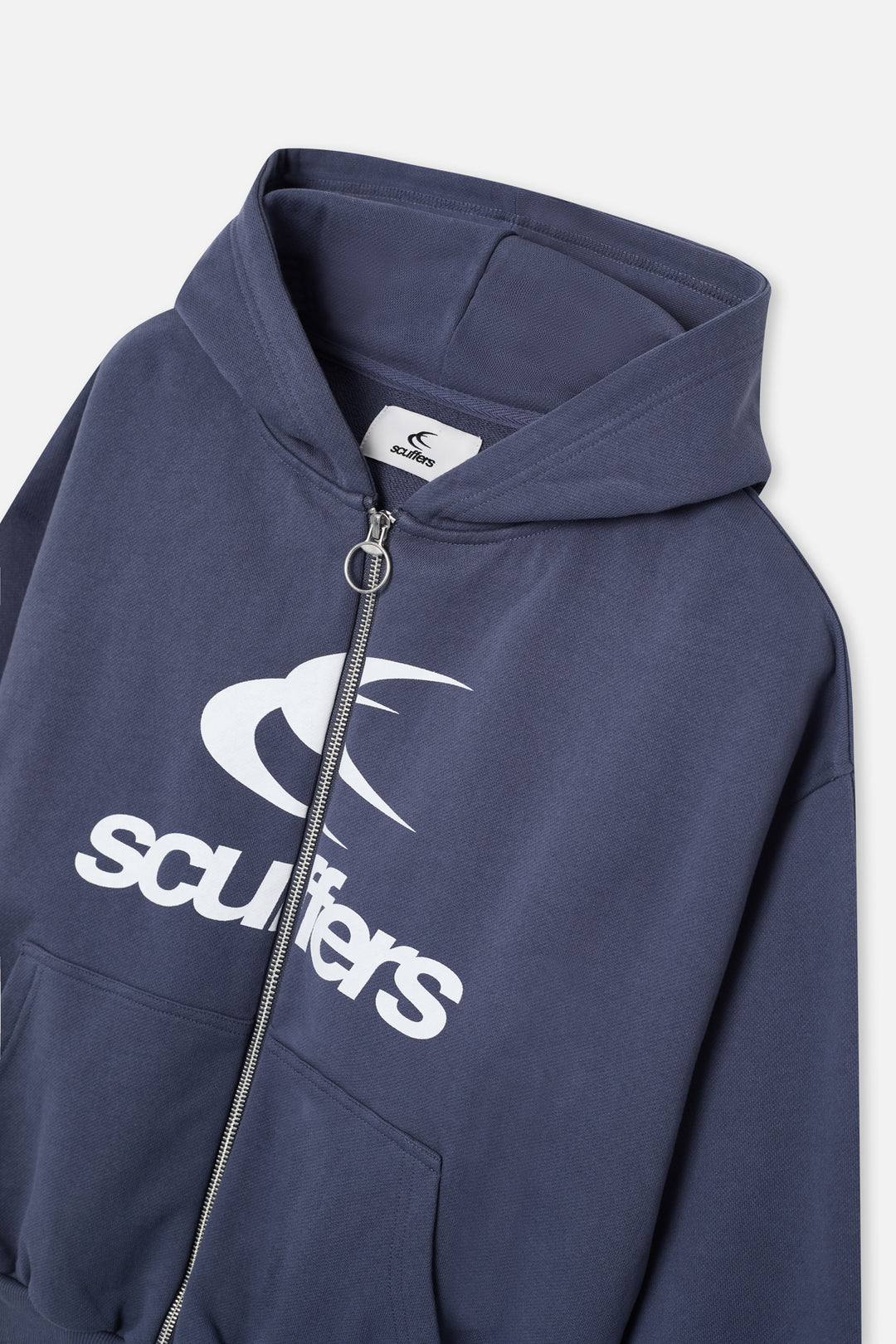 Logo Navy Zipped Hoodie – Scuffers
