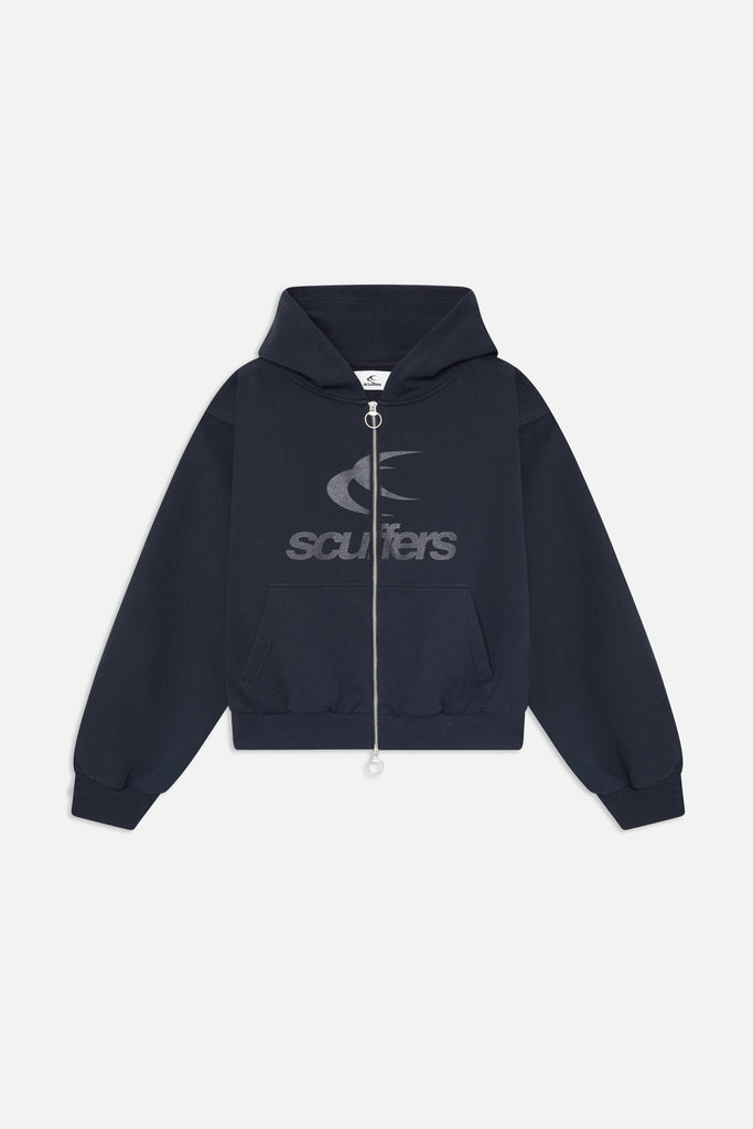 Logo Black Zipped Hoodie