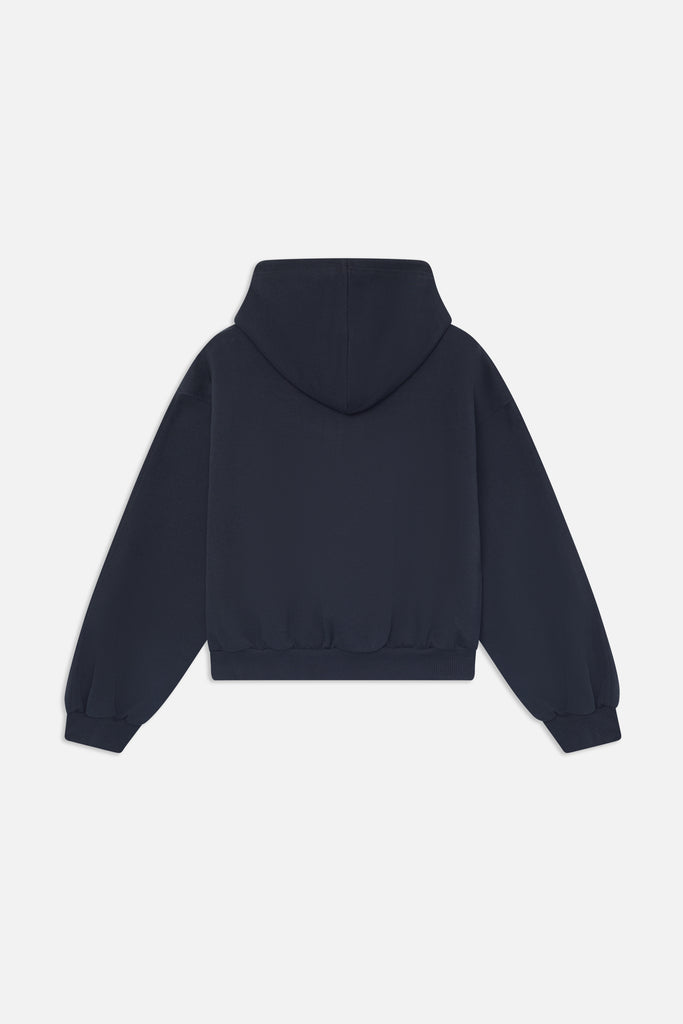 Logo Black Zipped Hoodie